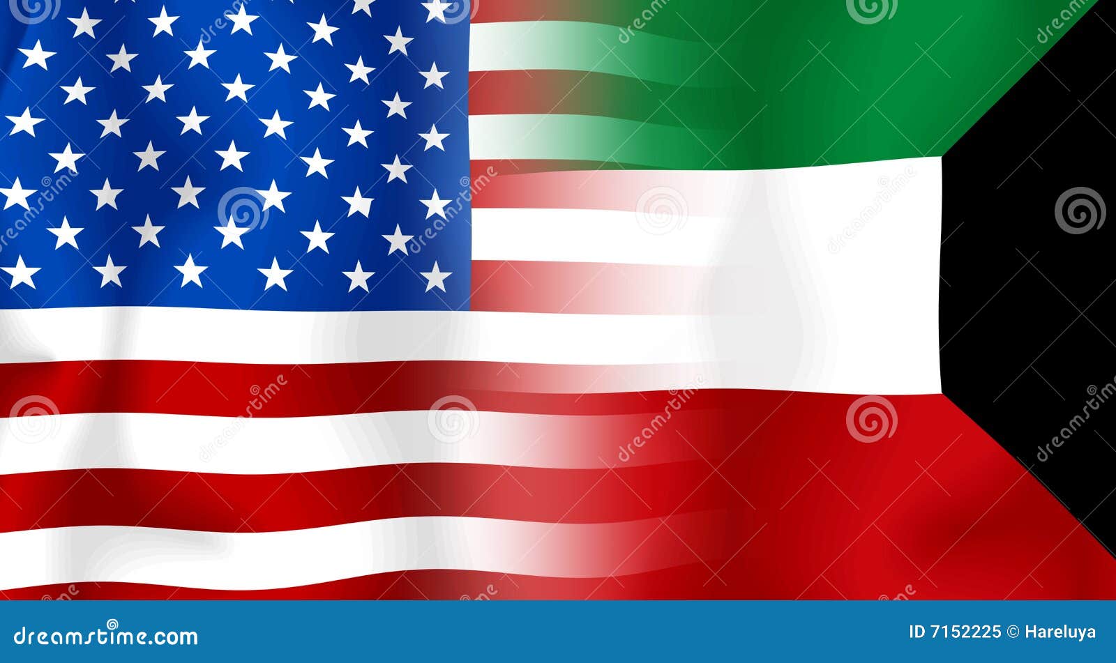 Usa-Kuwait Flag stock illustration. Image of star, burn - 7152225