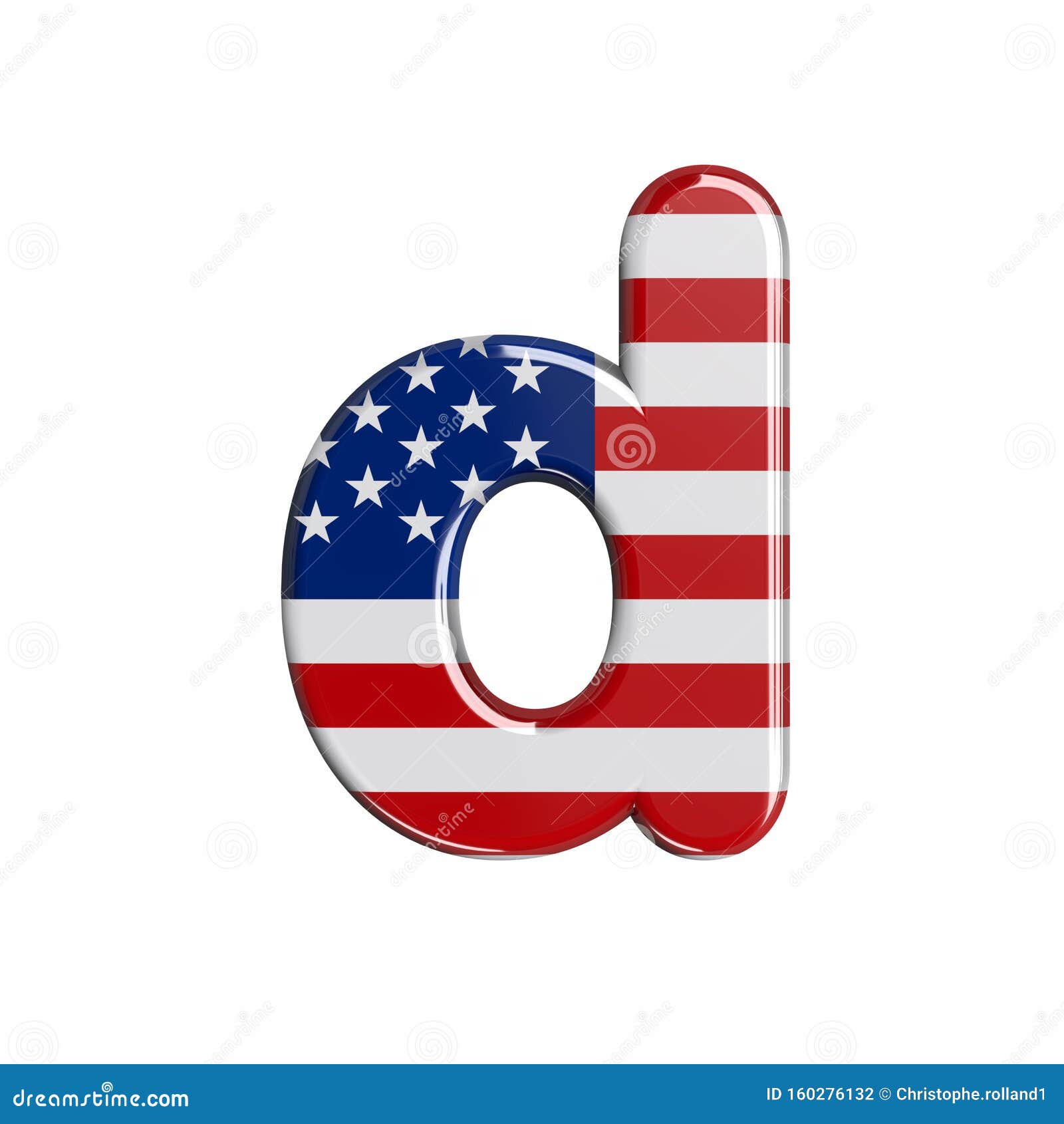 USA Letter D - Lowercase 3d American Flag Font - American Way of Life ...