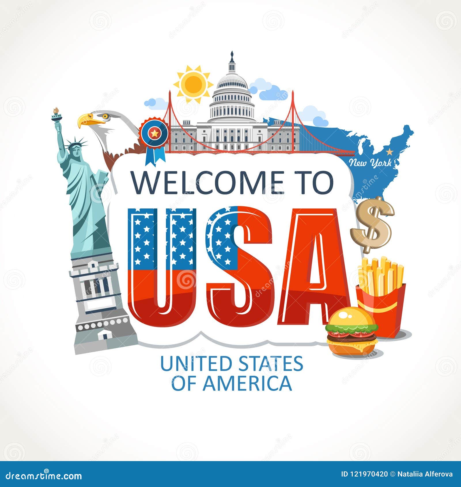 usa lettering sights s culture landmark print