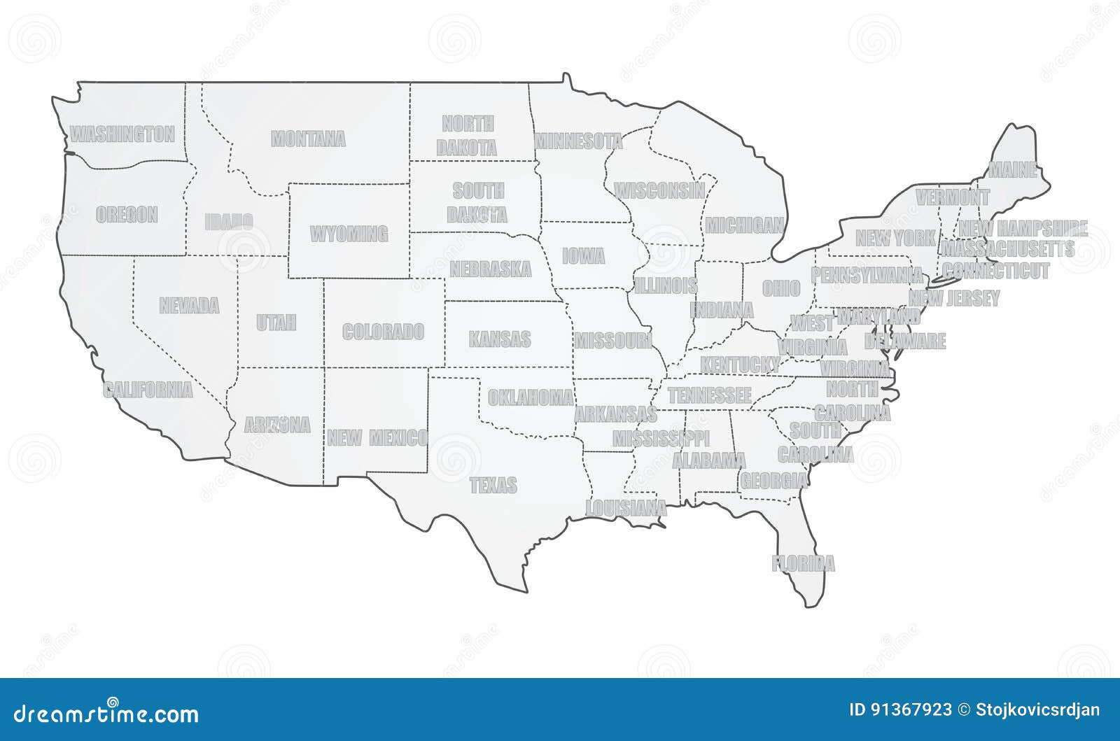Bản đồ Hoa Kỳ trên nền trắng là một thước phim đầy màu sắc và sự trừu tượng. Nó giúp bạn dễ dàng hiểu được chính xác địa lý và trình bày toàn bộ hình tượng các bang và vùng lãnh thổ trong nước.