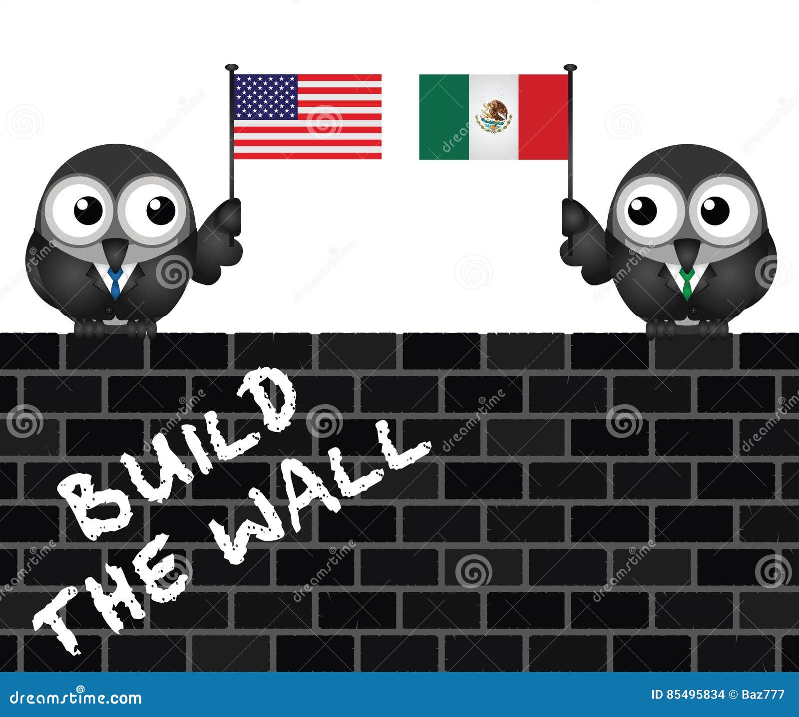 USA Mexico border wall stock vector. Illustration of barrier 85495834