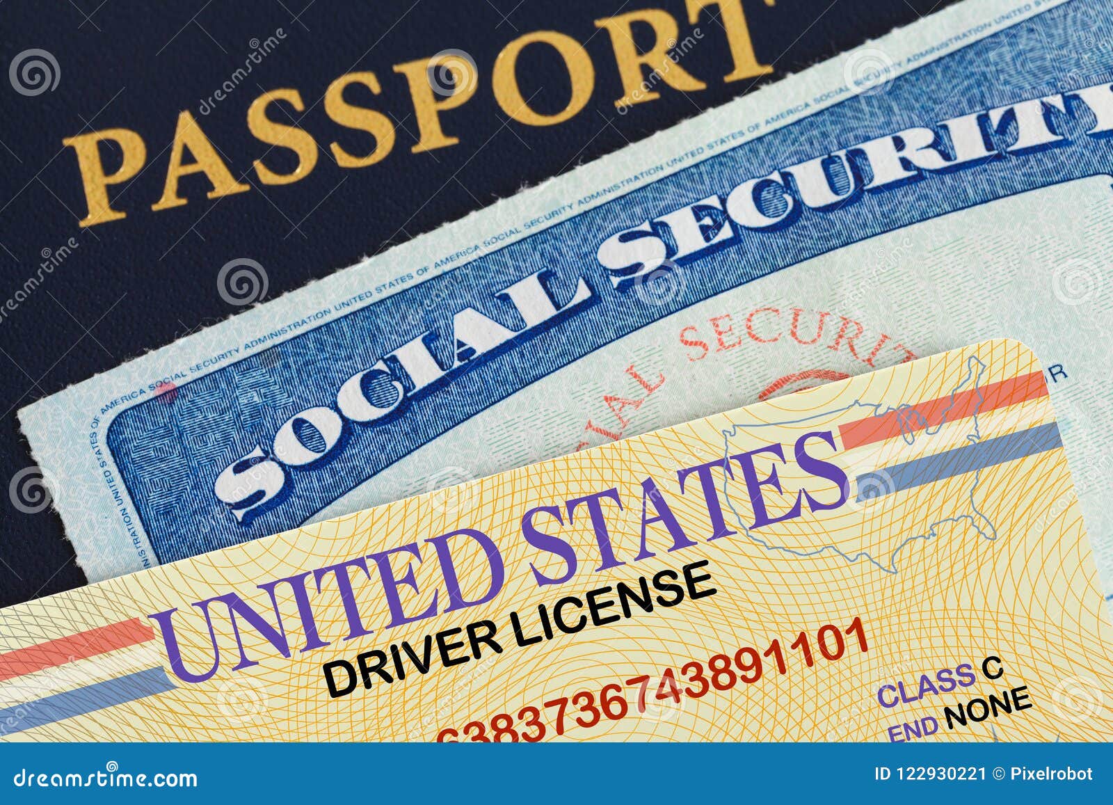 license social security and passport