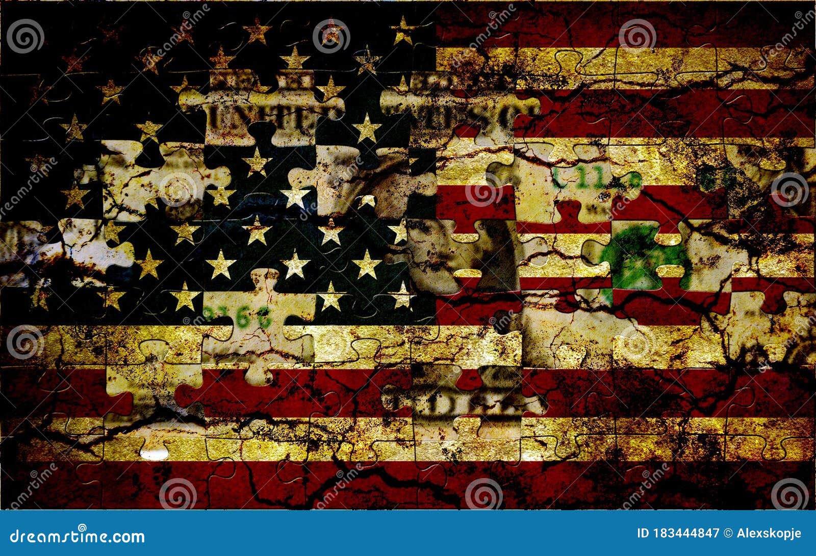 Usa puzzle flag stock image. Image of bank, commerce - 183444847