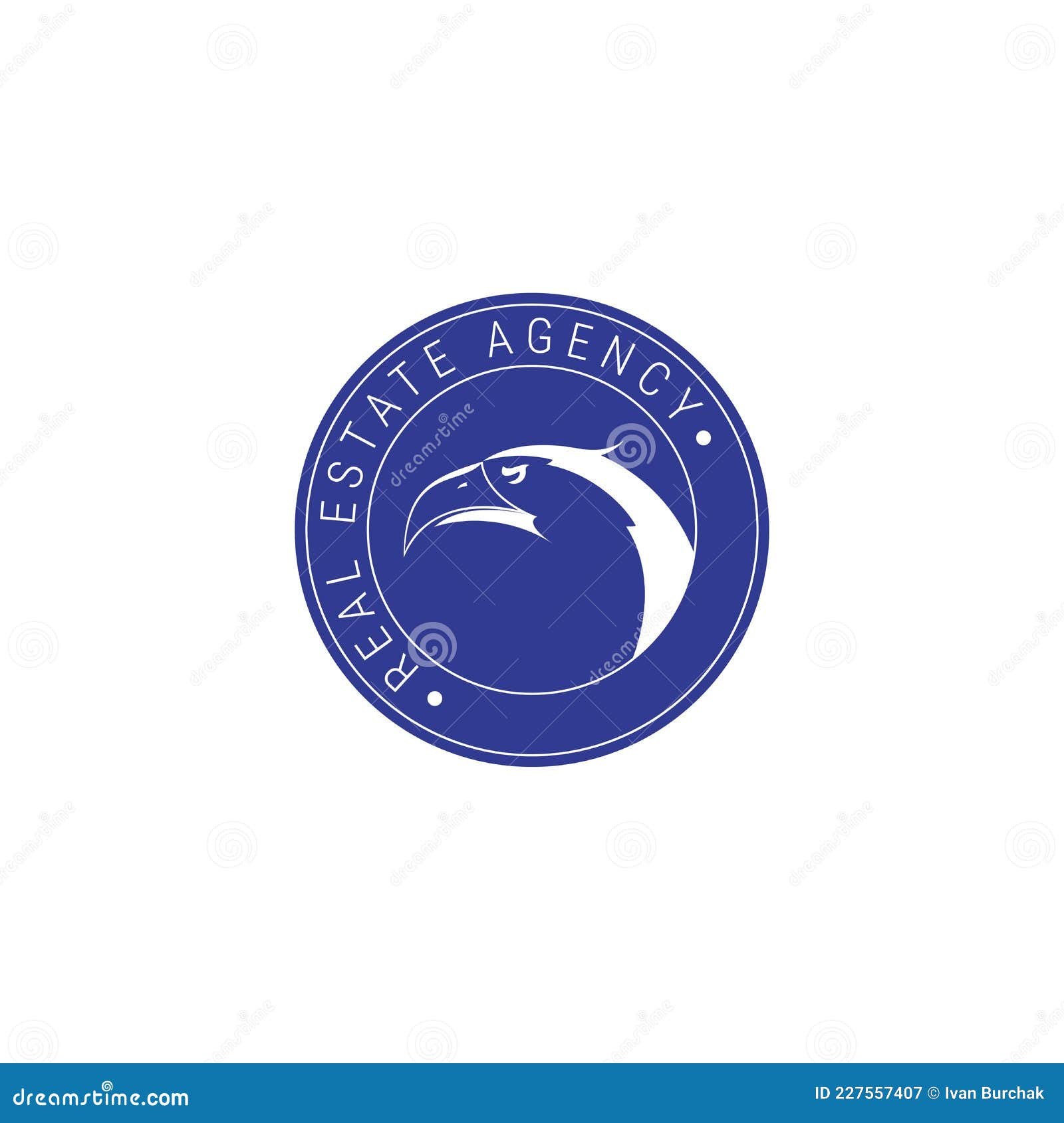 USA Real Estate Company Emblem Idea. American Flag Colors Stock Vector