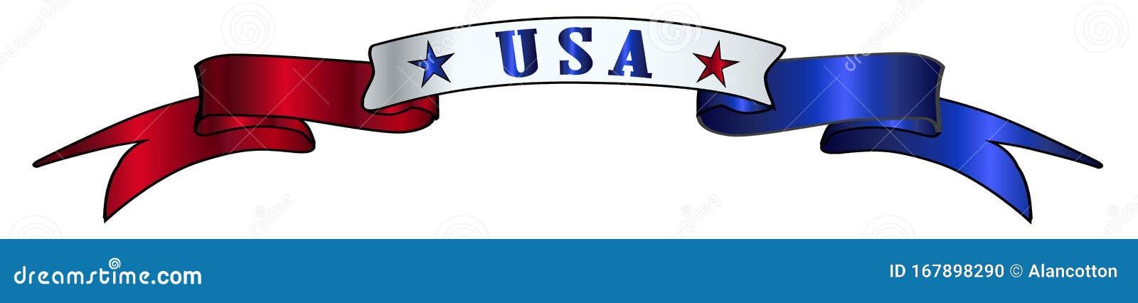 Red White Blue Ribbon Banner Stock Illustrations – 35,920 Red White