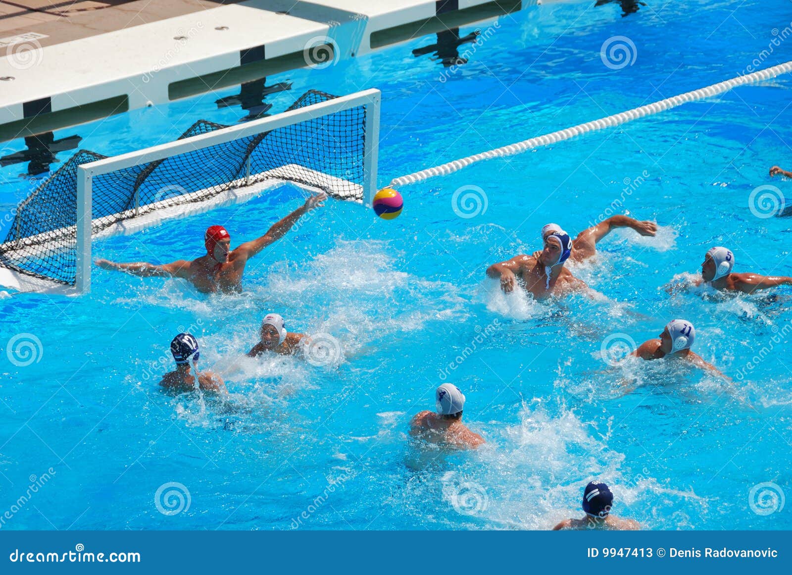 USA - SERBIA Friendly Water Polo Game Editorial Stock Photo