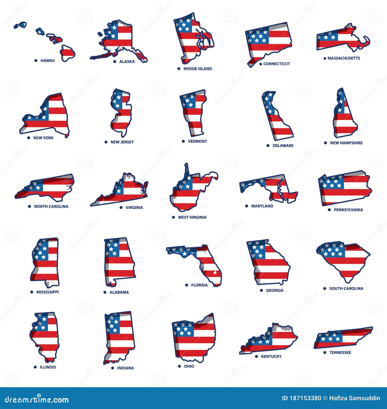 Set Of US States Maps Cartoon Vector | CartoonDealer.com #113391475