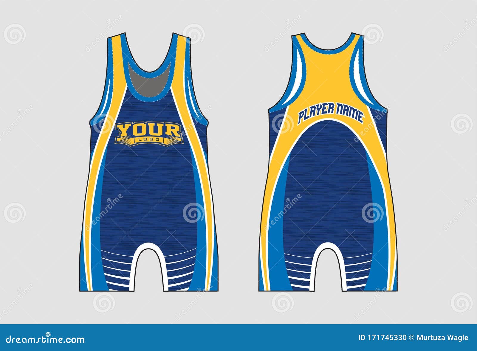 HEATHER PATTERN BLACKGOLD WRESTLING SINGLET Cartoon Vector