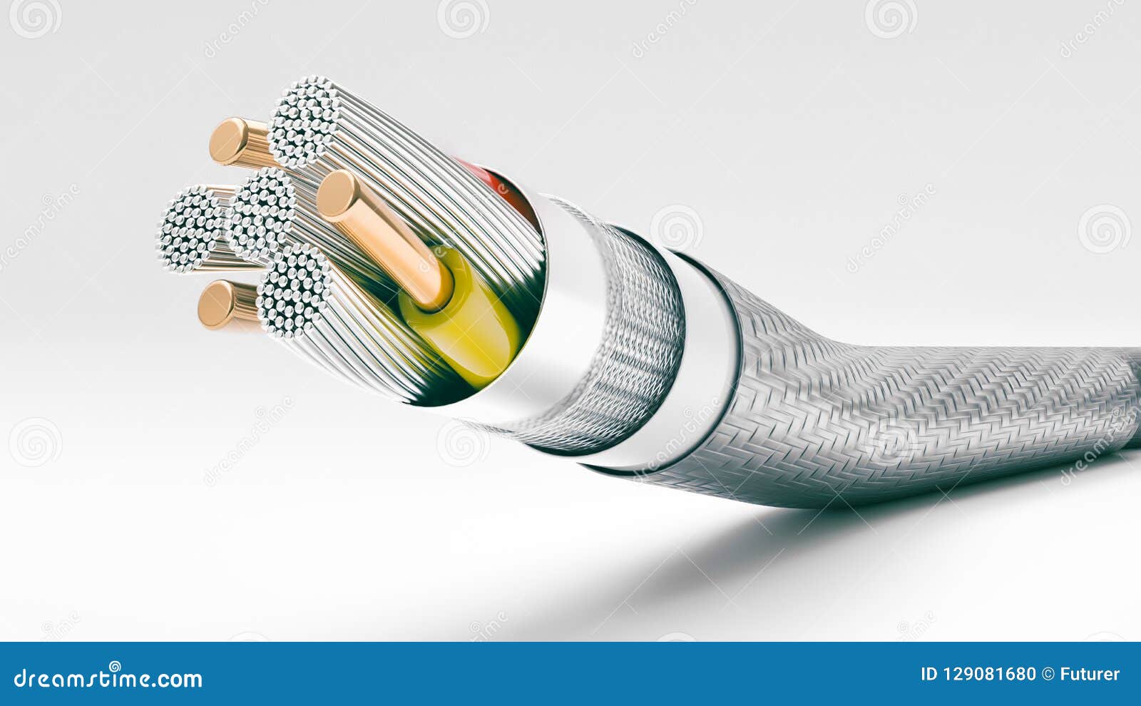 USB C 2A Cable Detail 3D Rendering Stock Illustration Illustration