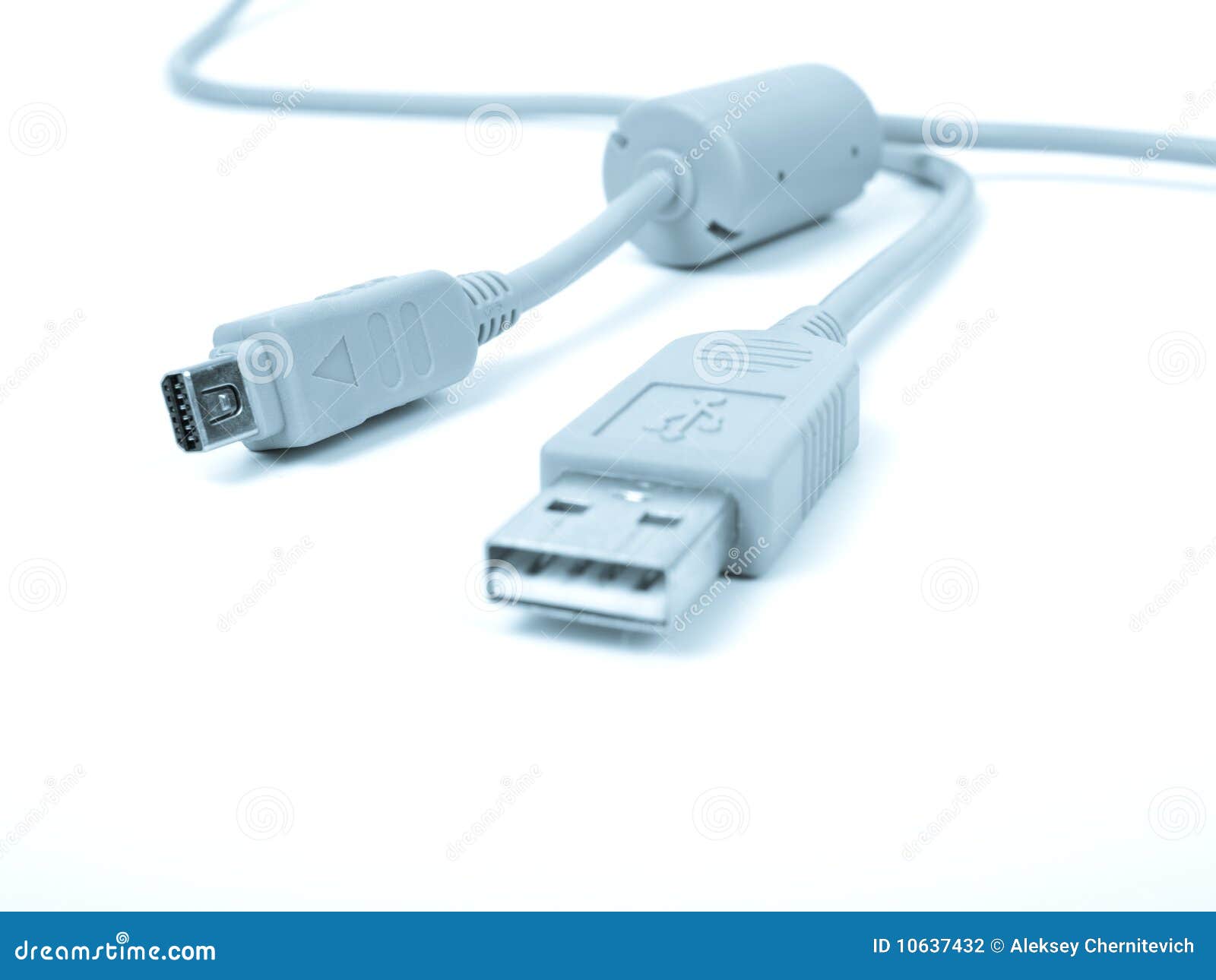 USB cable in blue tone stock photo. Image of electrical 10637432