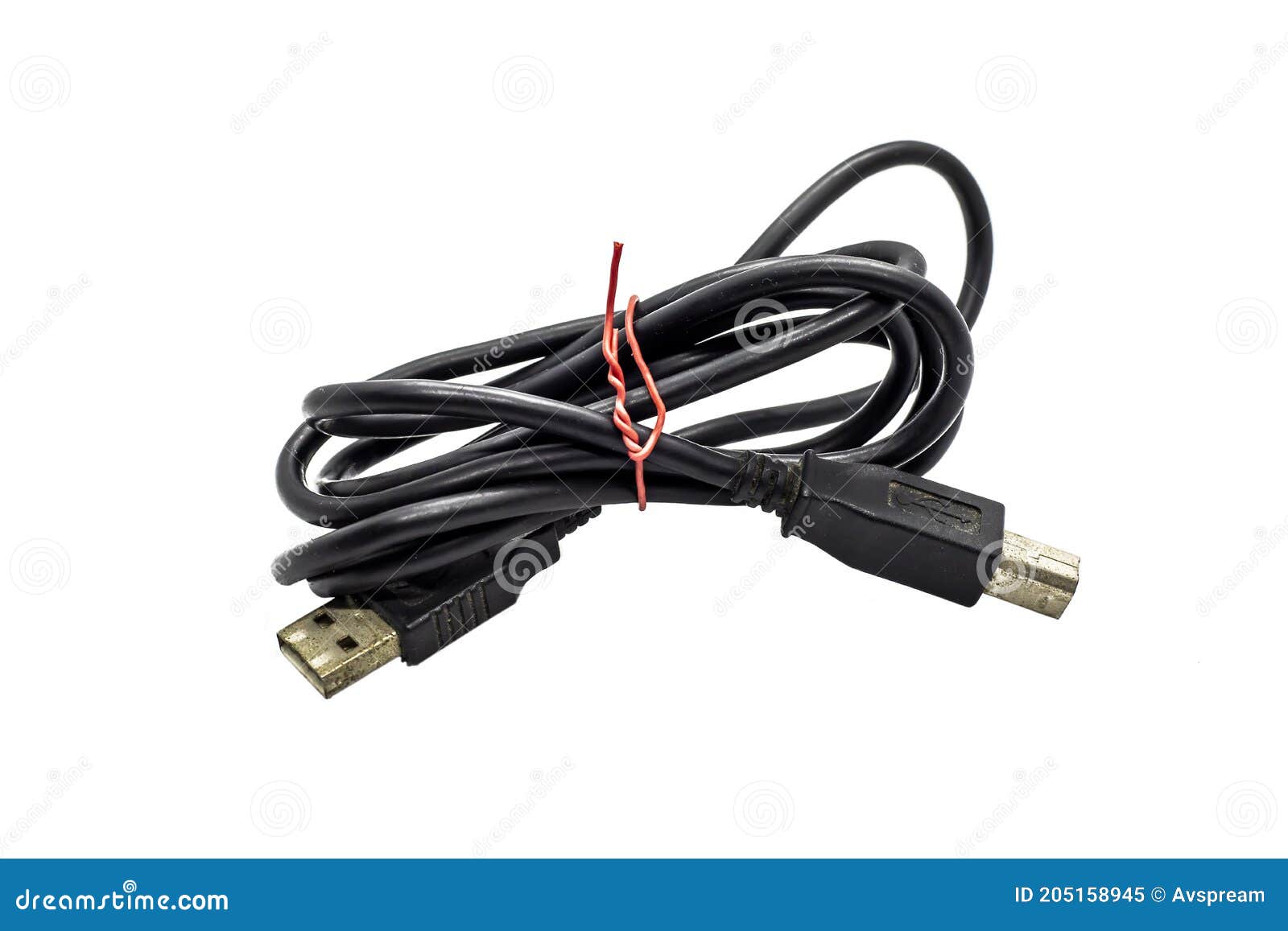USB Cable for Hard Disk Drive on White Background Stock Image Image
