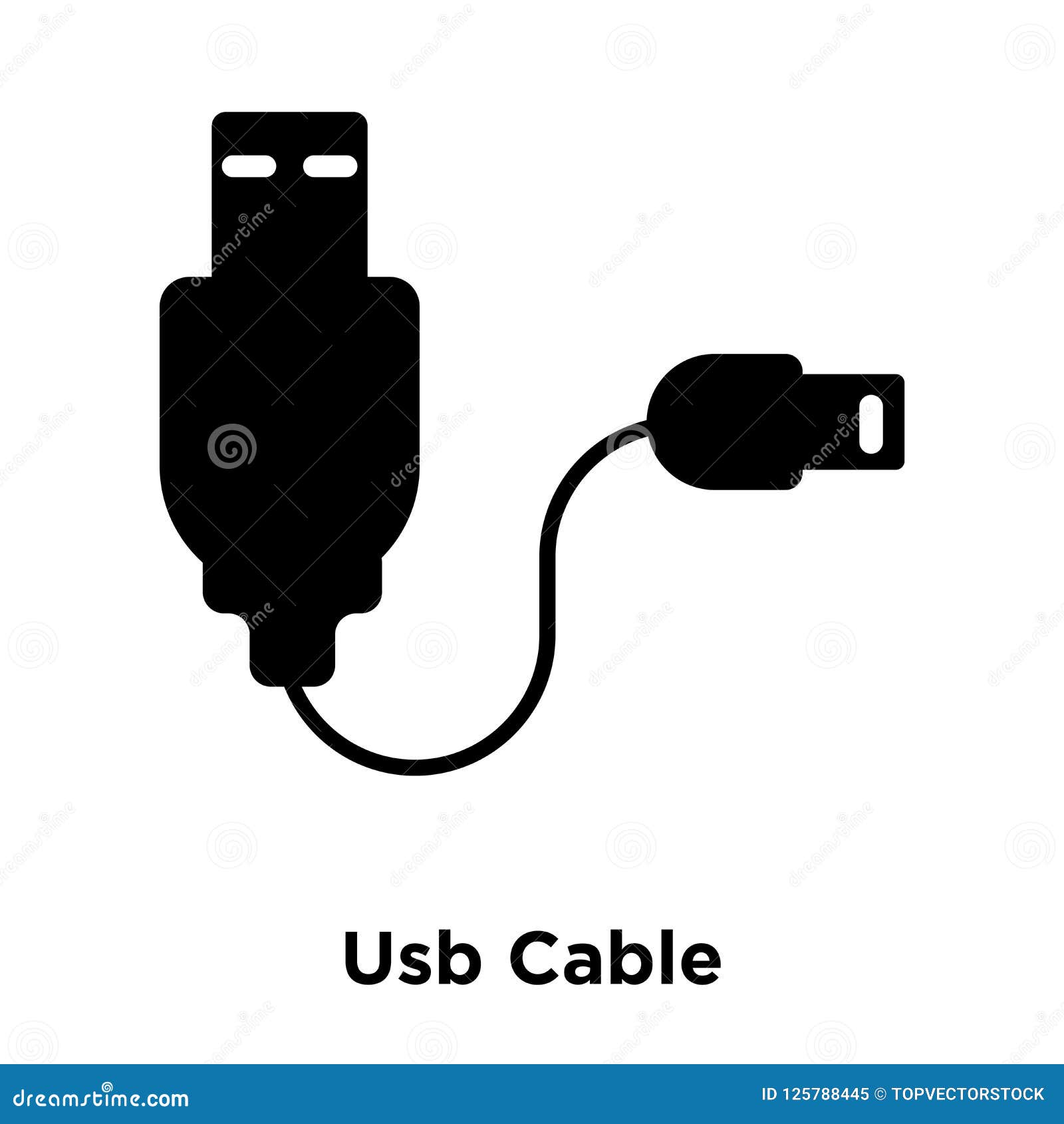 Usb Cable Icon Vector Isolated on White Background, Logo Concept Stock Vector Illustration of