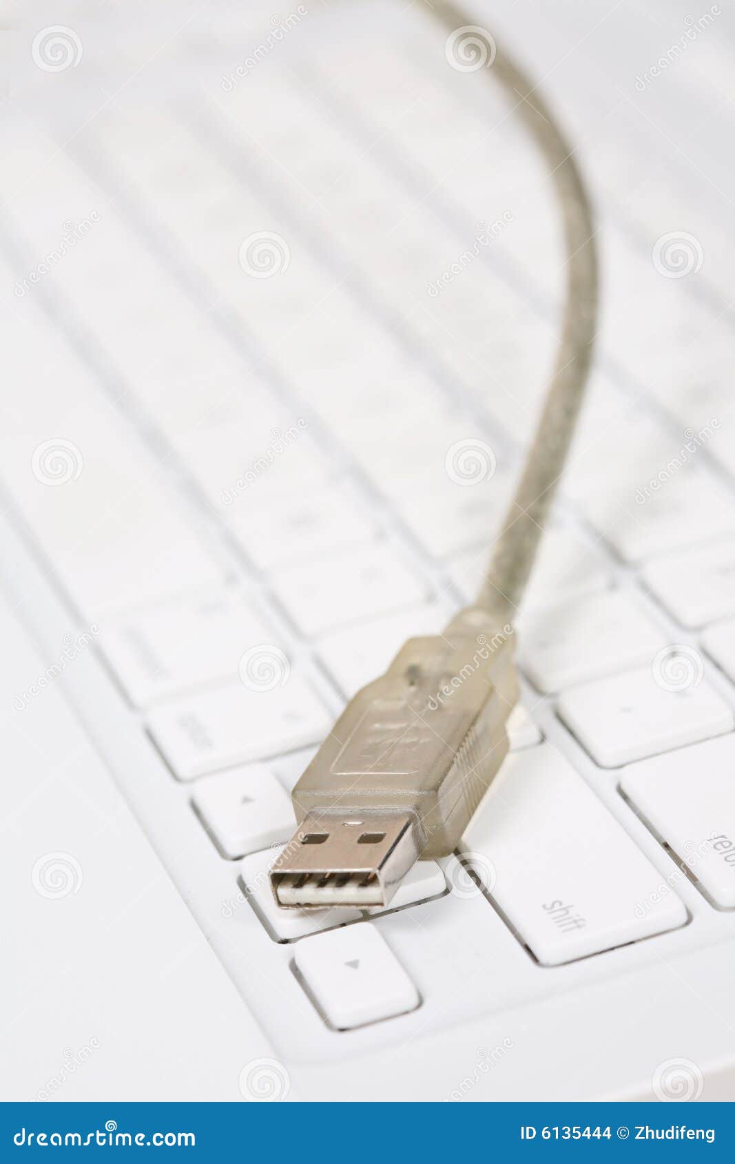 Usb cable with keyboard stock photo. Image of communication 6135444