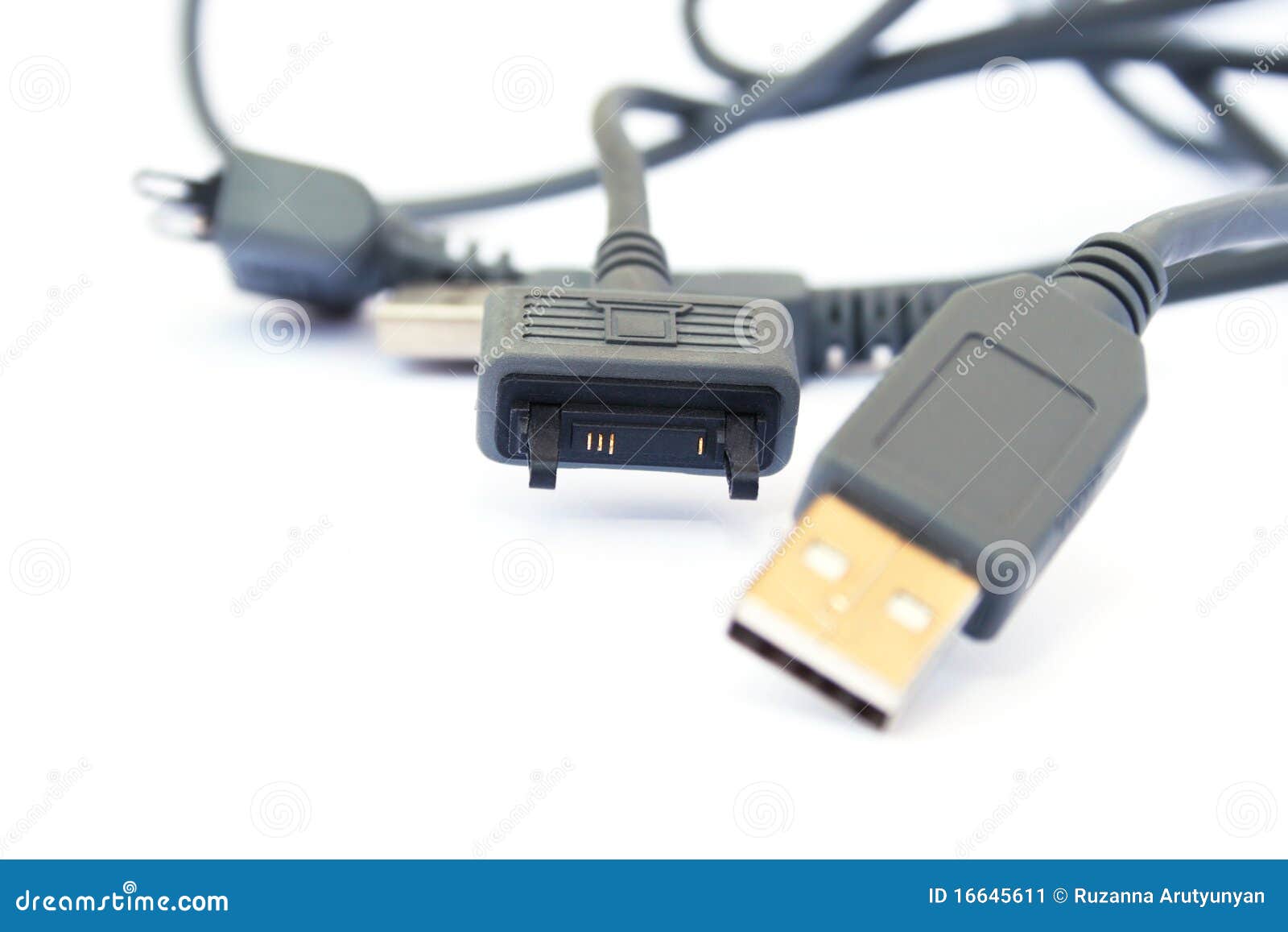USB cable and plug stock image. Image of mobility, grey 16645611