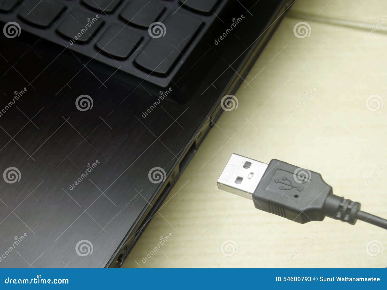 USB Cable Plugging in To Laptop Stock Image Image of computer