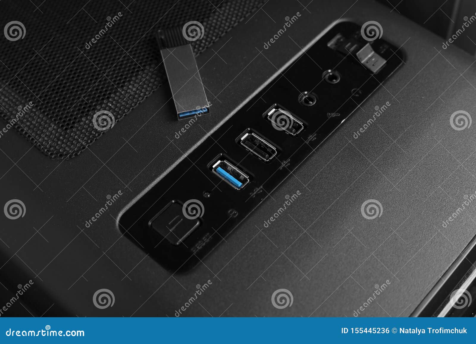 USB Flash Memory Drive with a Computer Ports. USB 3.0 Metallic Stock