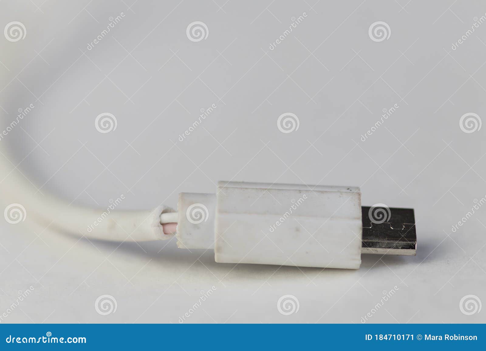 USB Plug Jack Cable with Broken Snapped Cable Stock Image Image of