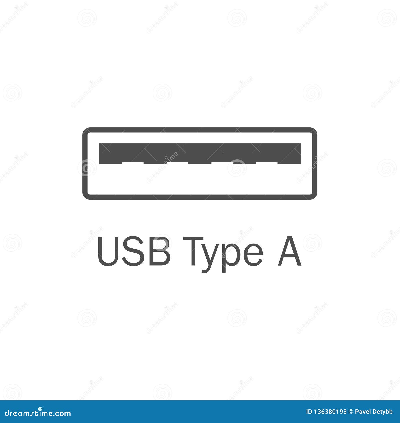 Usb Port Icon Usb Type A Vector Illustration Flat Design Stock Illustration Illustration Of Jack Vector