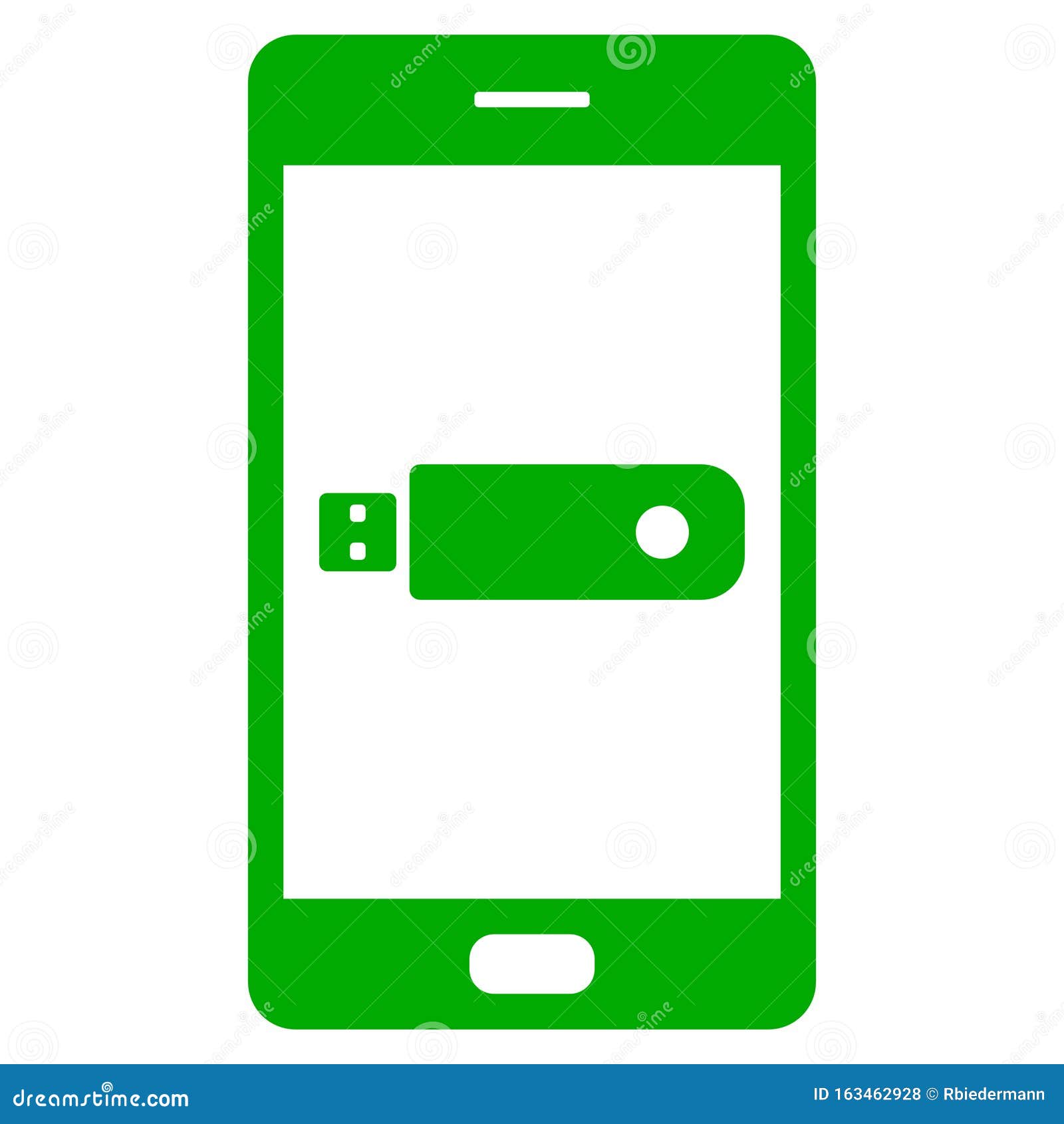 USB Stick and Smartphone As Vector Illustration Stock Vector