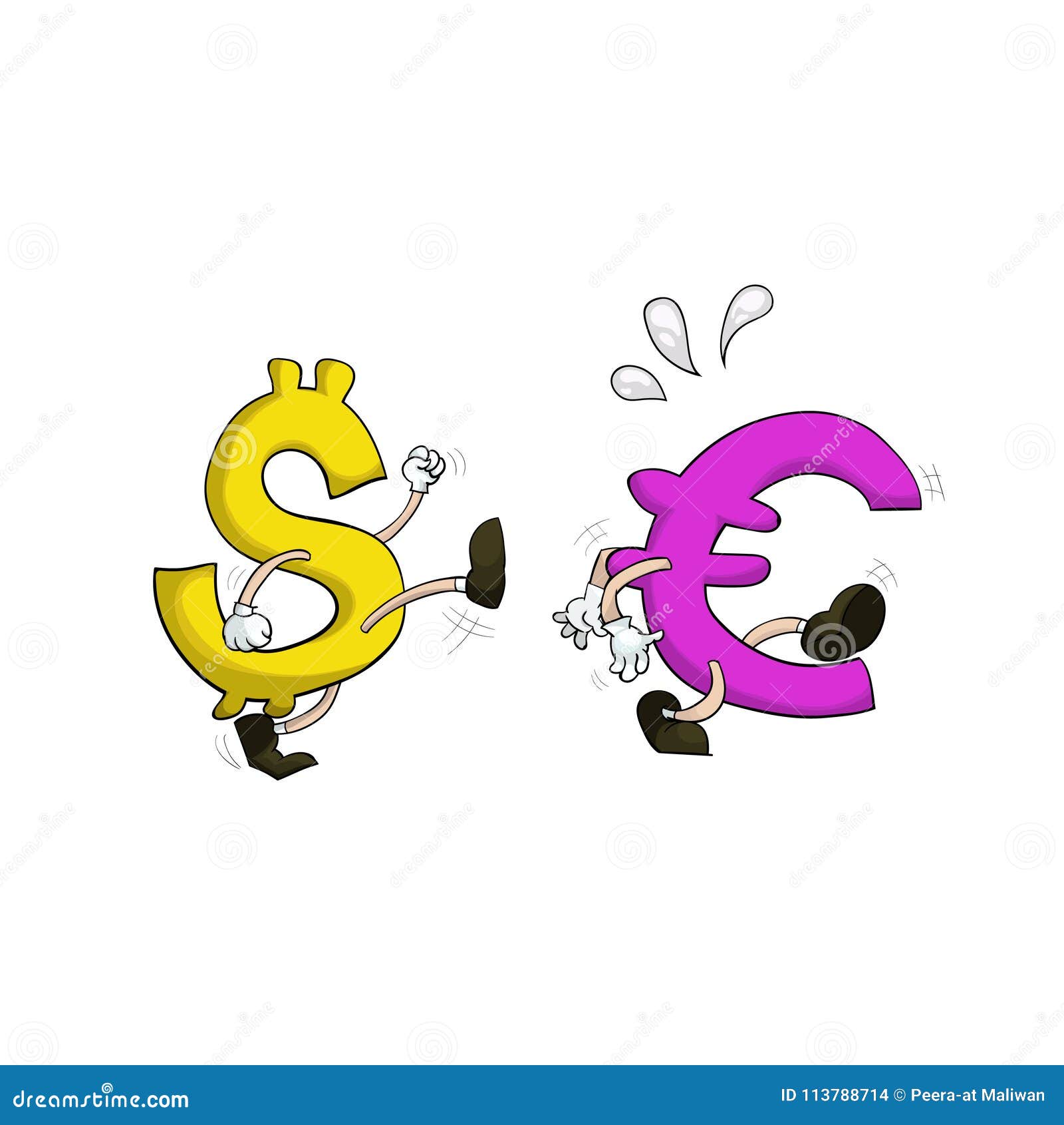 Usd Currency Against Euro Currency Cartoon Forex Stock Vector -  Illustration of buiness, hand: 113788714