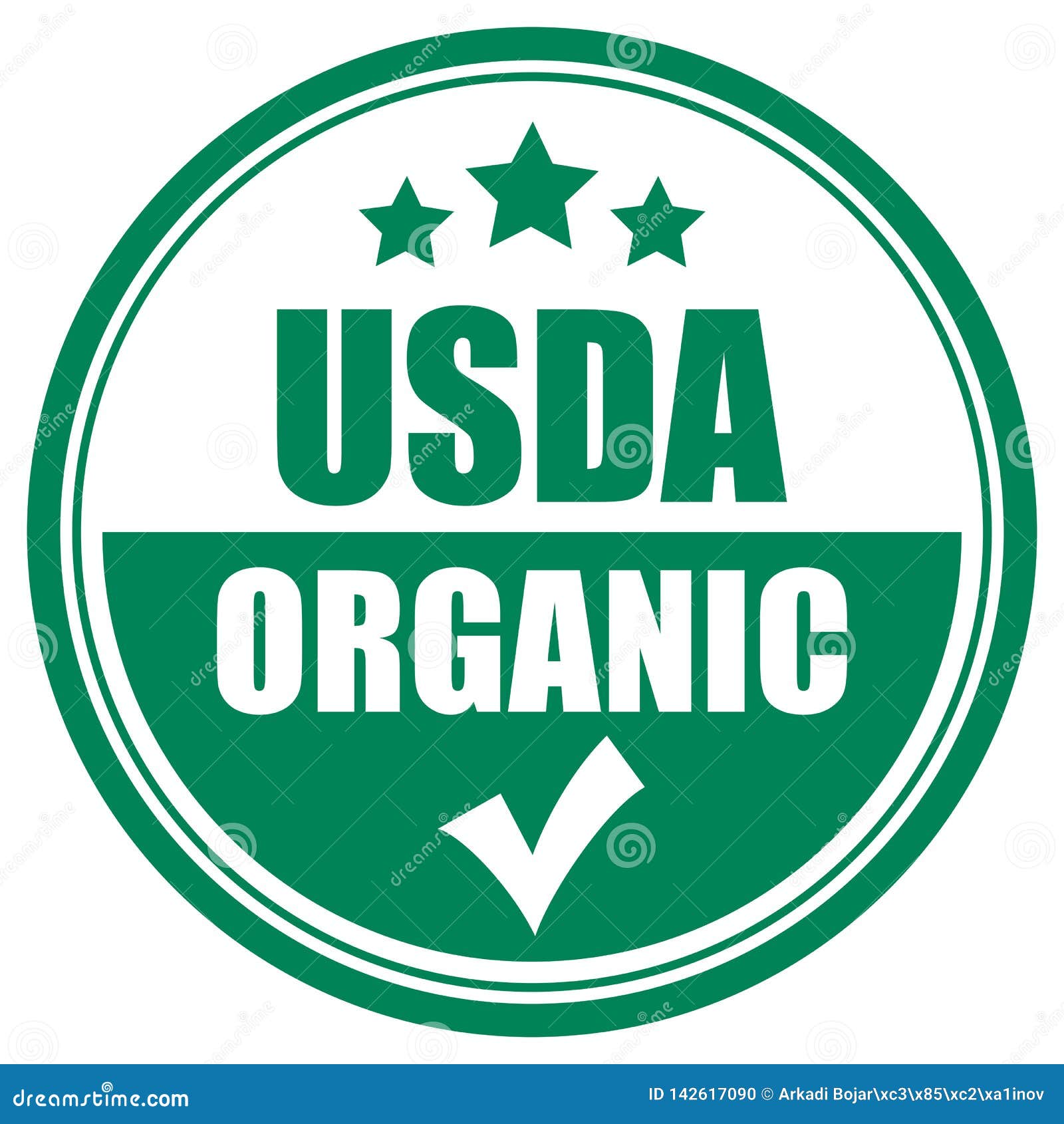 USDA Organic Sign. Eco Label In Flat Style. Natural, Eco, Bio, Food