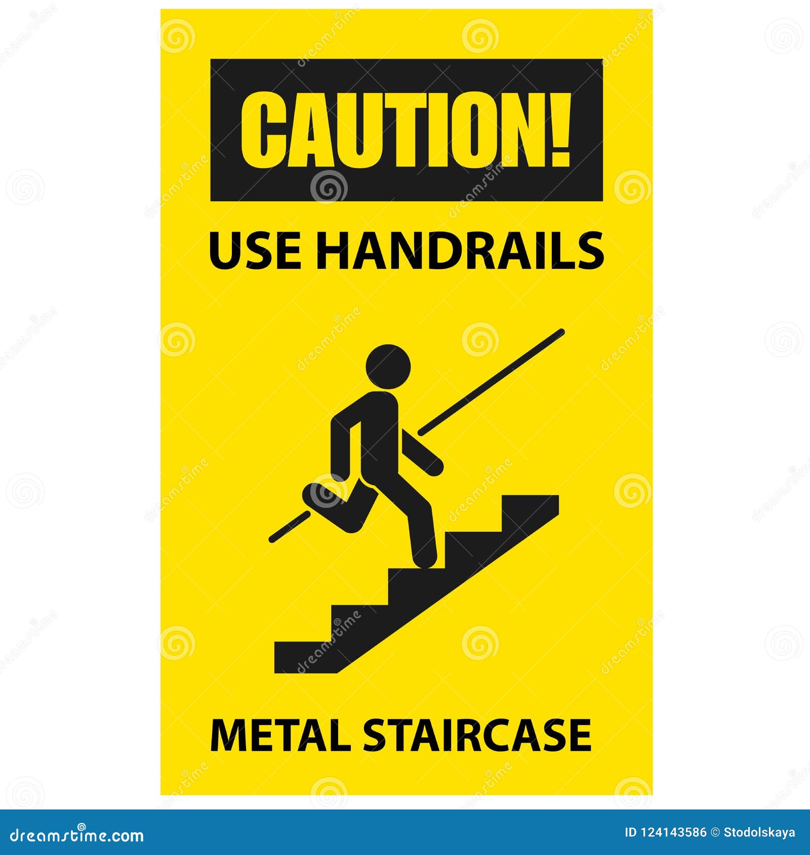 use handrails to avoid a fall - caution of stairway