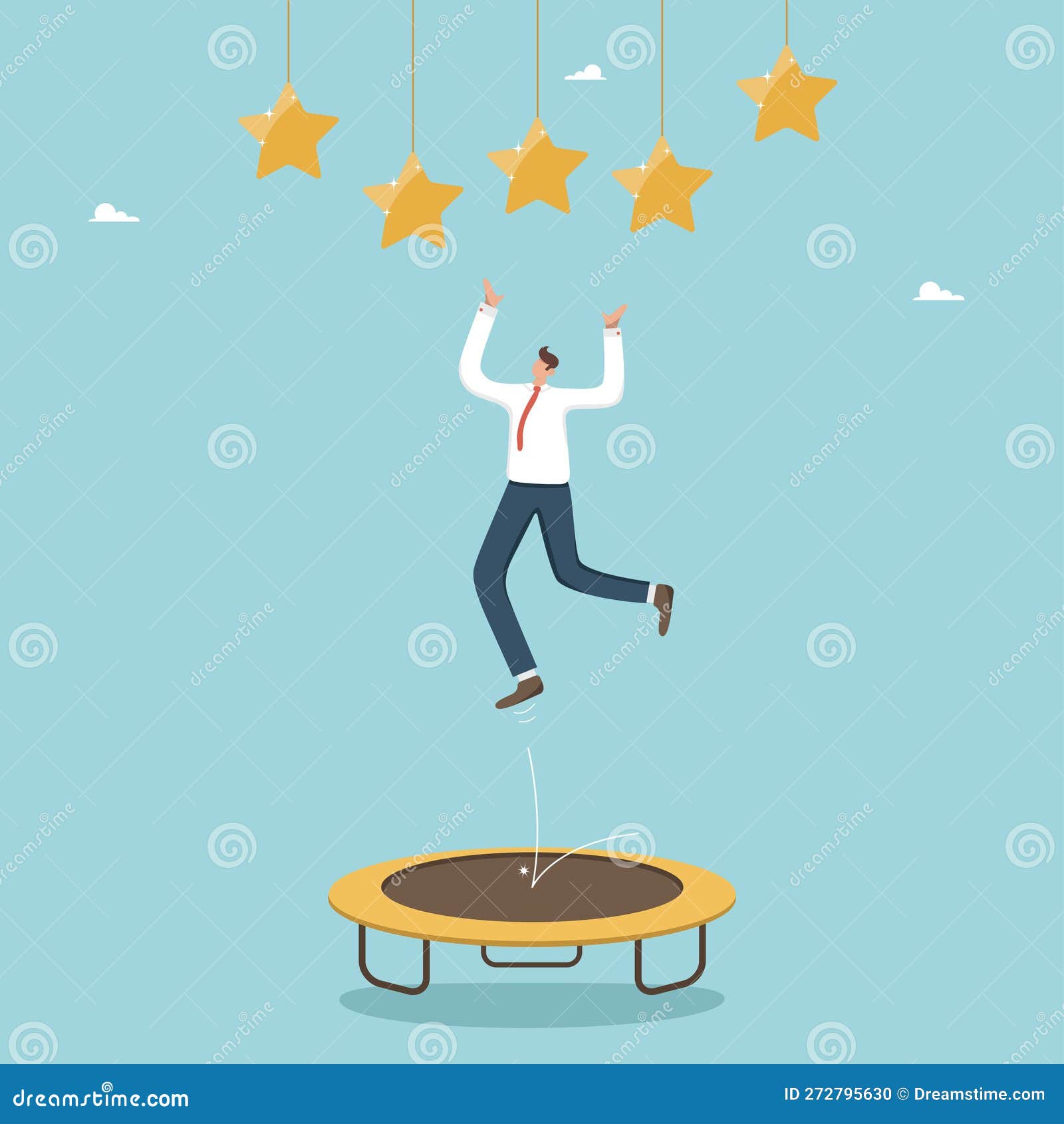 Jumps on a Trampoline To Catch a Star Stock Vector Illustration of giftedness, chance: 272795630