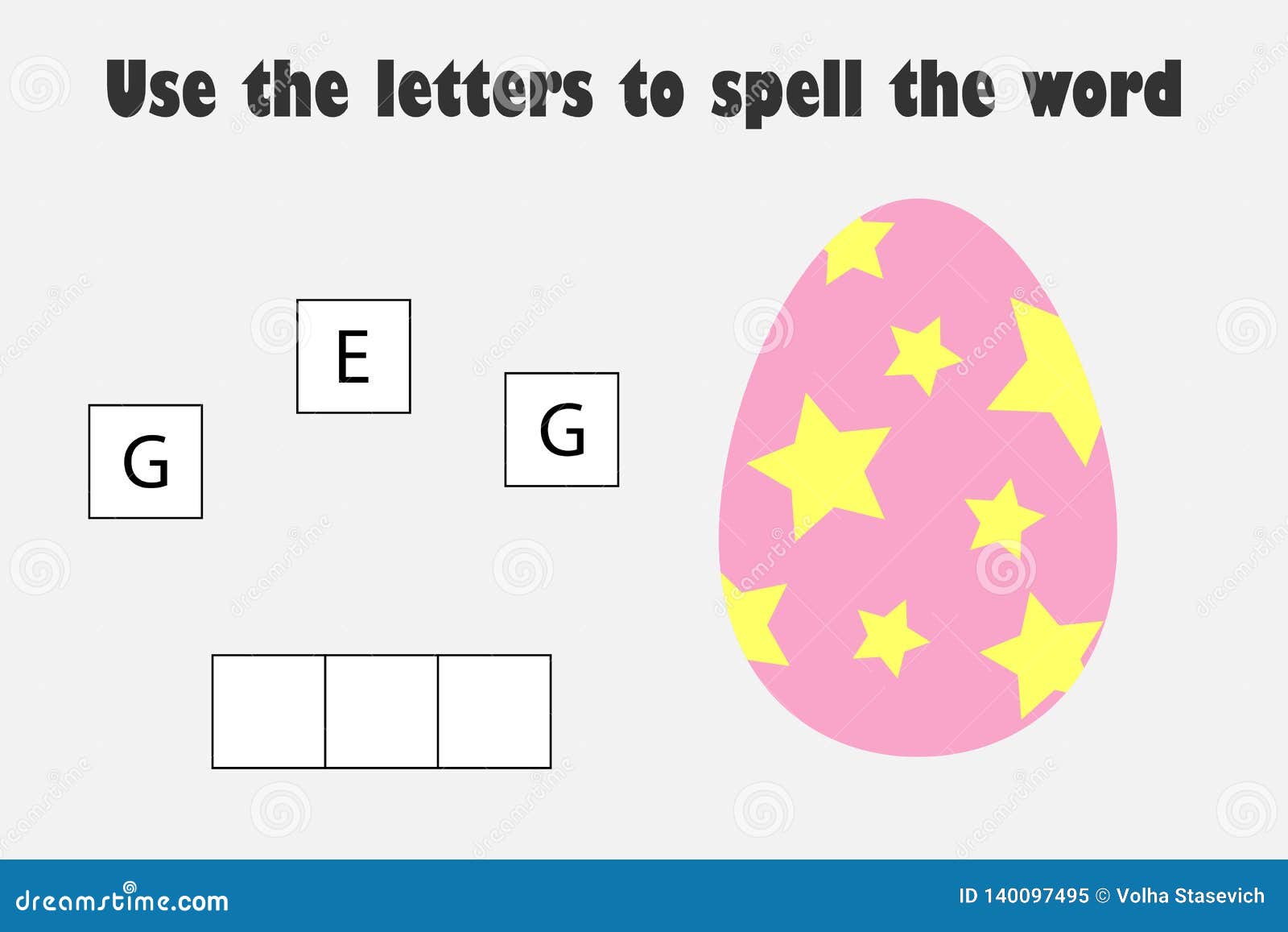 Use The Letters To Spell The Word Egg In Cartoon Style Easter Educational Spelling Scramble Game For The Development Of Children Stock Illustration Illustration Of Activity Preschool 140097495