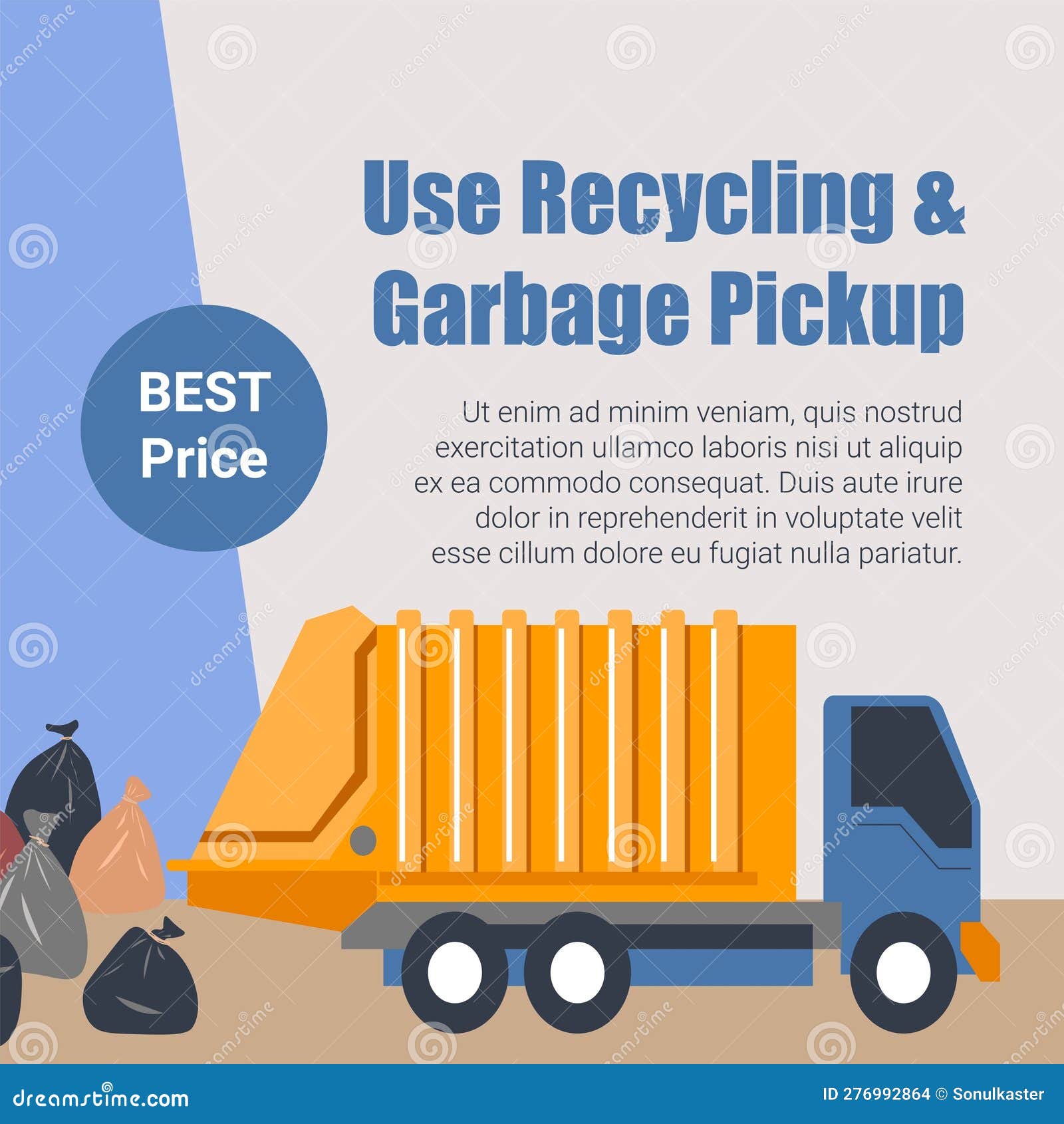 Use Recycling and Garbage Pickup, Best Prices Stock Vector