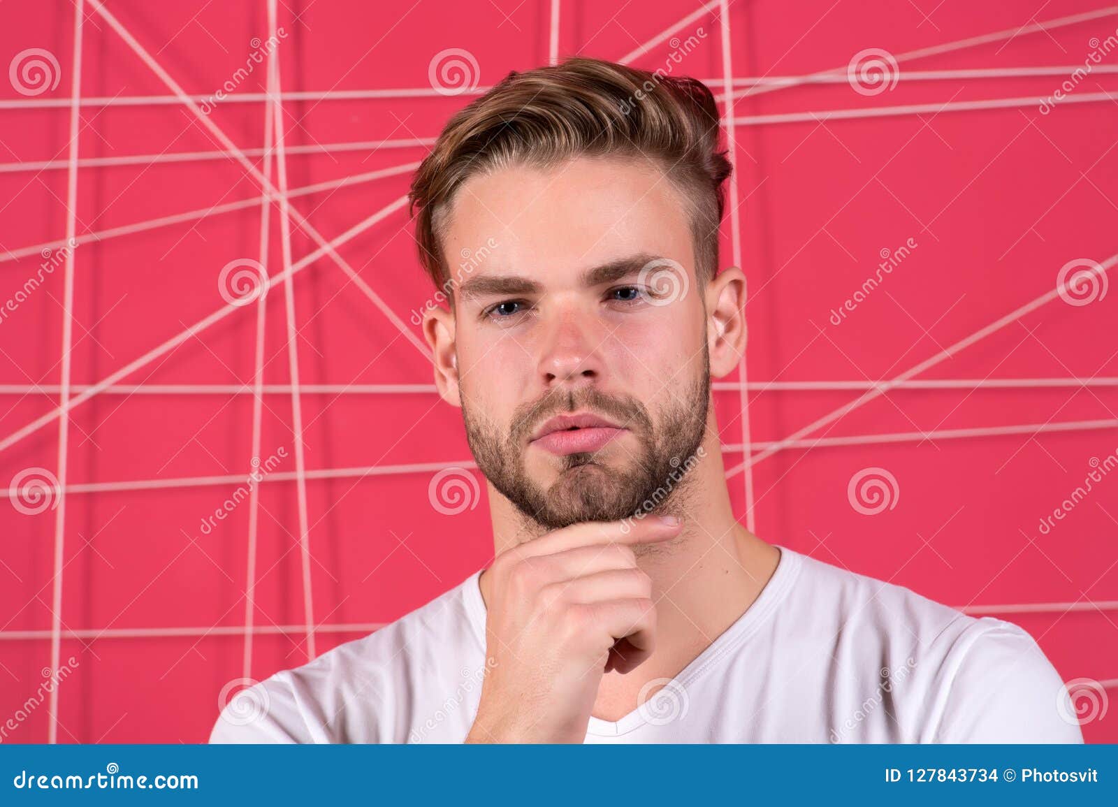 Use Right Product Styling Hair. Confident with Tidy Hairstyle. Barber Hairstyle  Tips Stock Photo - Image of right, handsome: 127843734