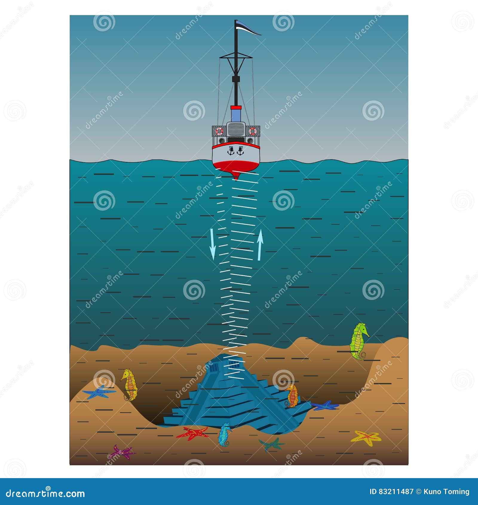 the use sonar to measure the depth of the bottom of the sea