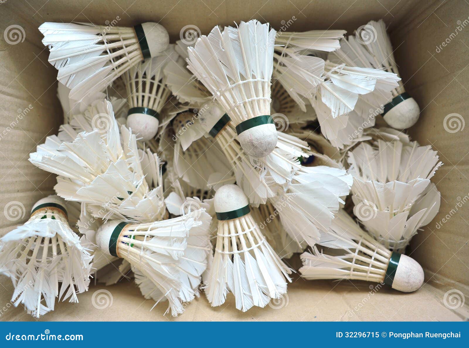 Used Badminton Shuttlecocks Stock Image Image of broken, shuttlecock