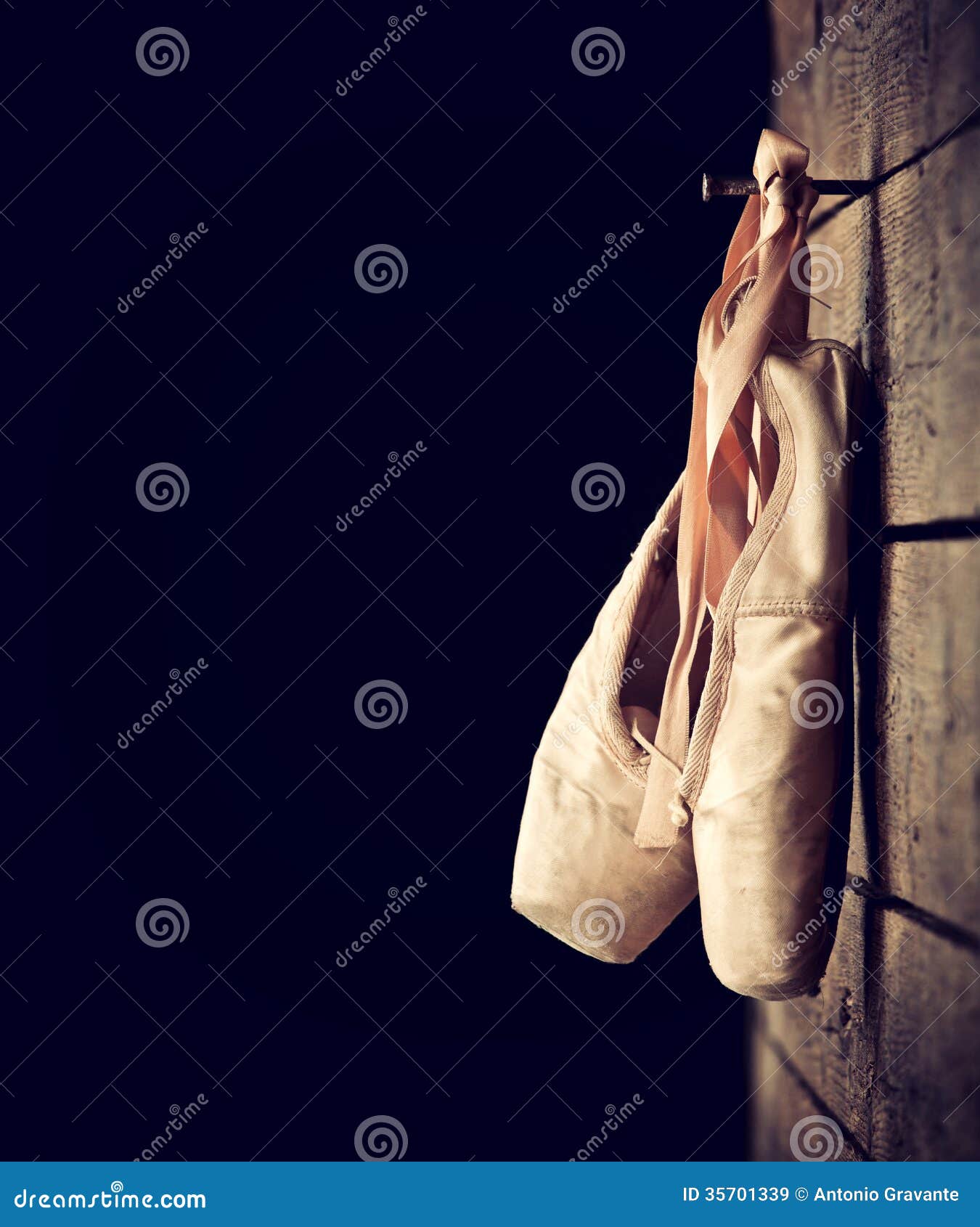 Ballet Shoes Hanging On Wooden Barre In Studio High-Res Stock Photo - Getty  Images