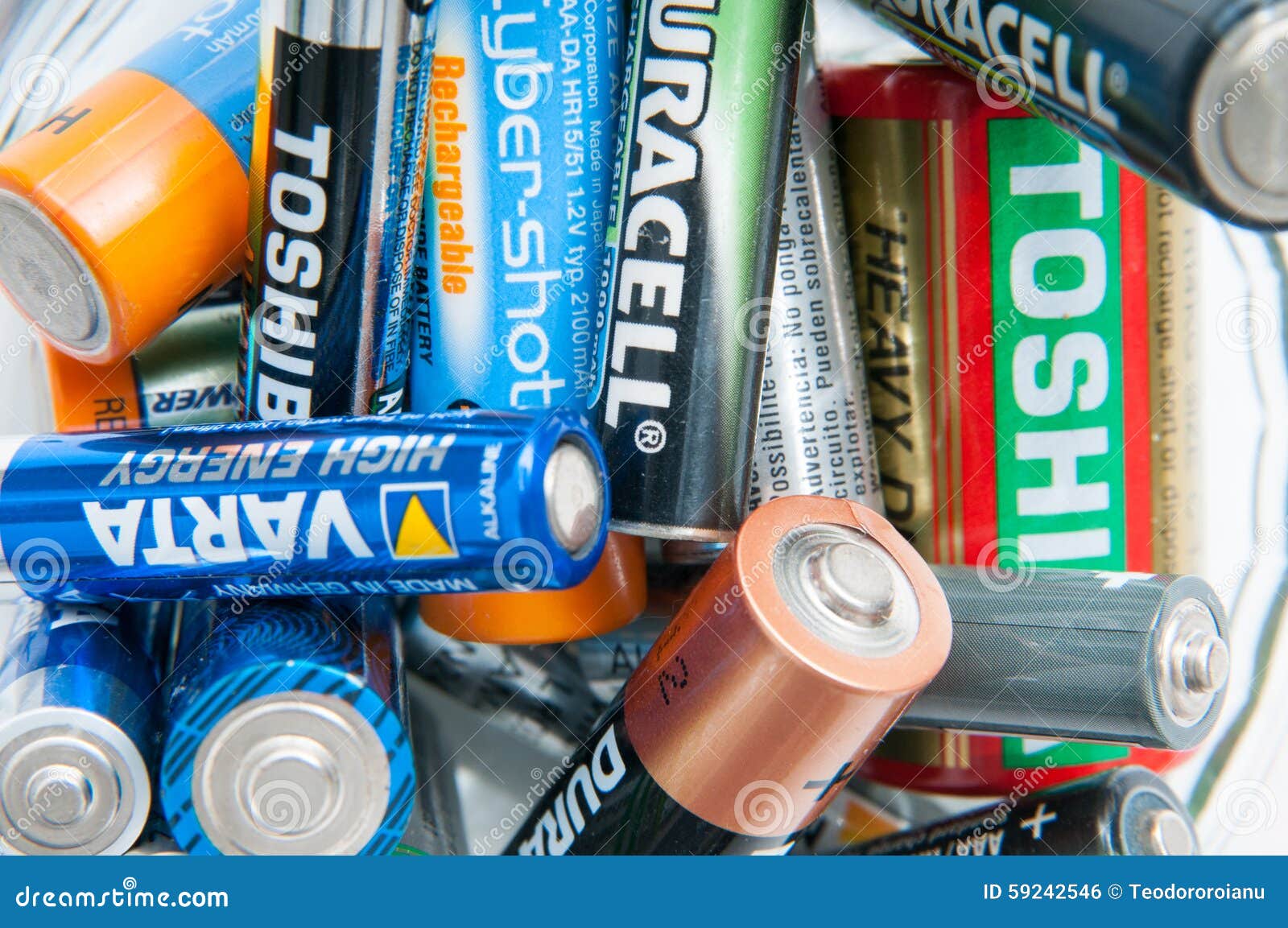 Used Batteries On Ground. Hazardous Waste Polluting Environment. The