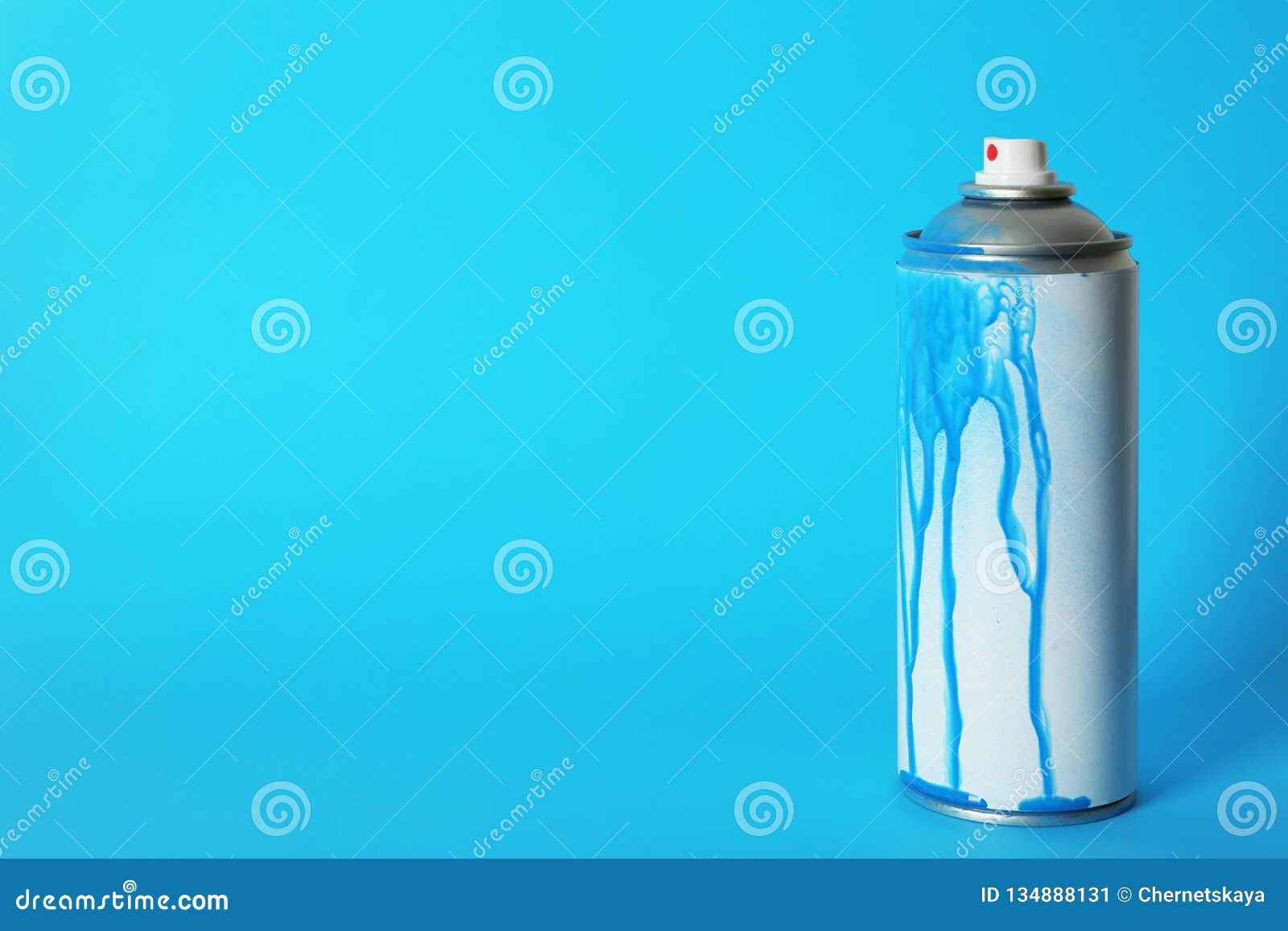 Used Can of Spray Paint on Color Background Stock Image Image of blue