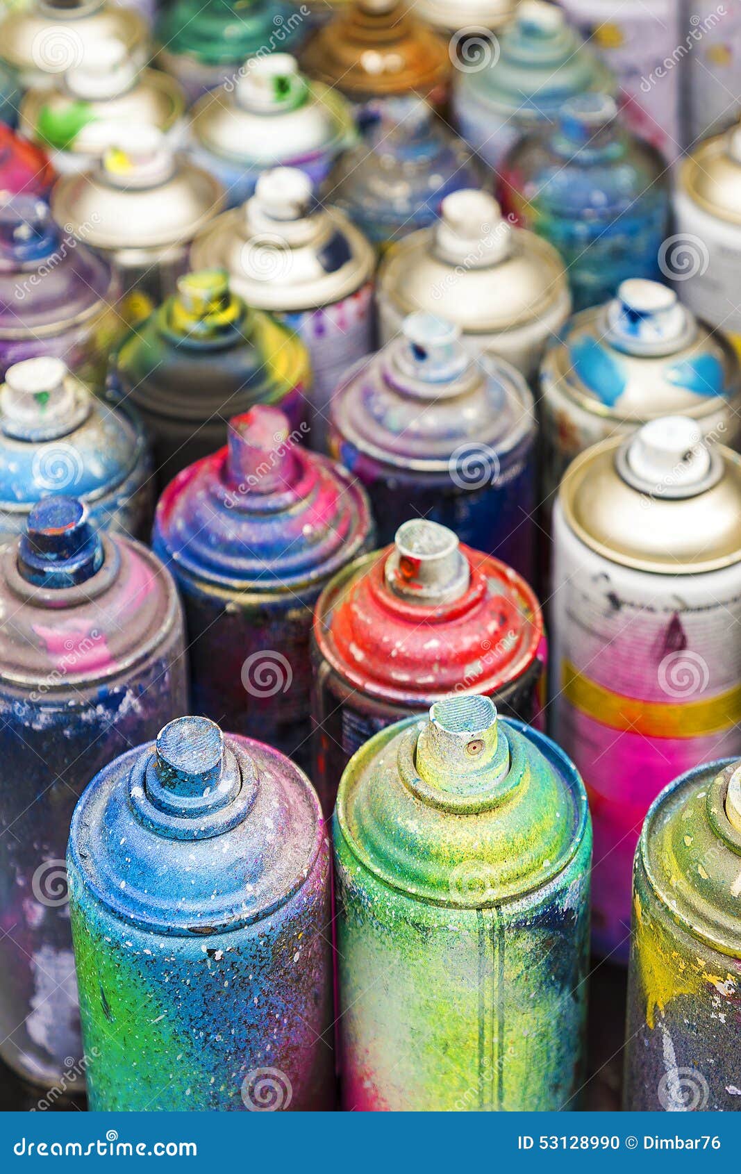 Used cans of spray paint stock photo. Image of cans, change 53128990
