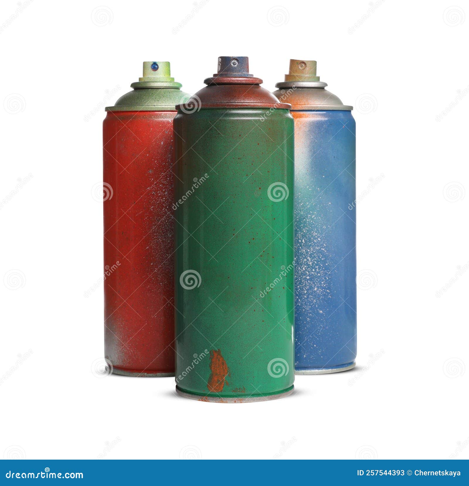 Used Cans of Spray Paints on White Background Stock Image Image of bottle, sprayer 257544393