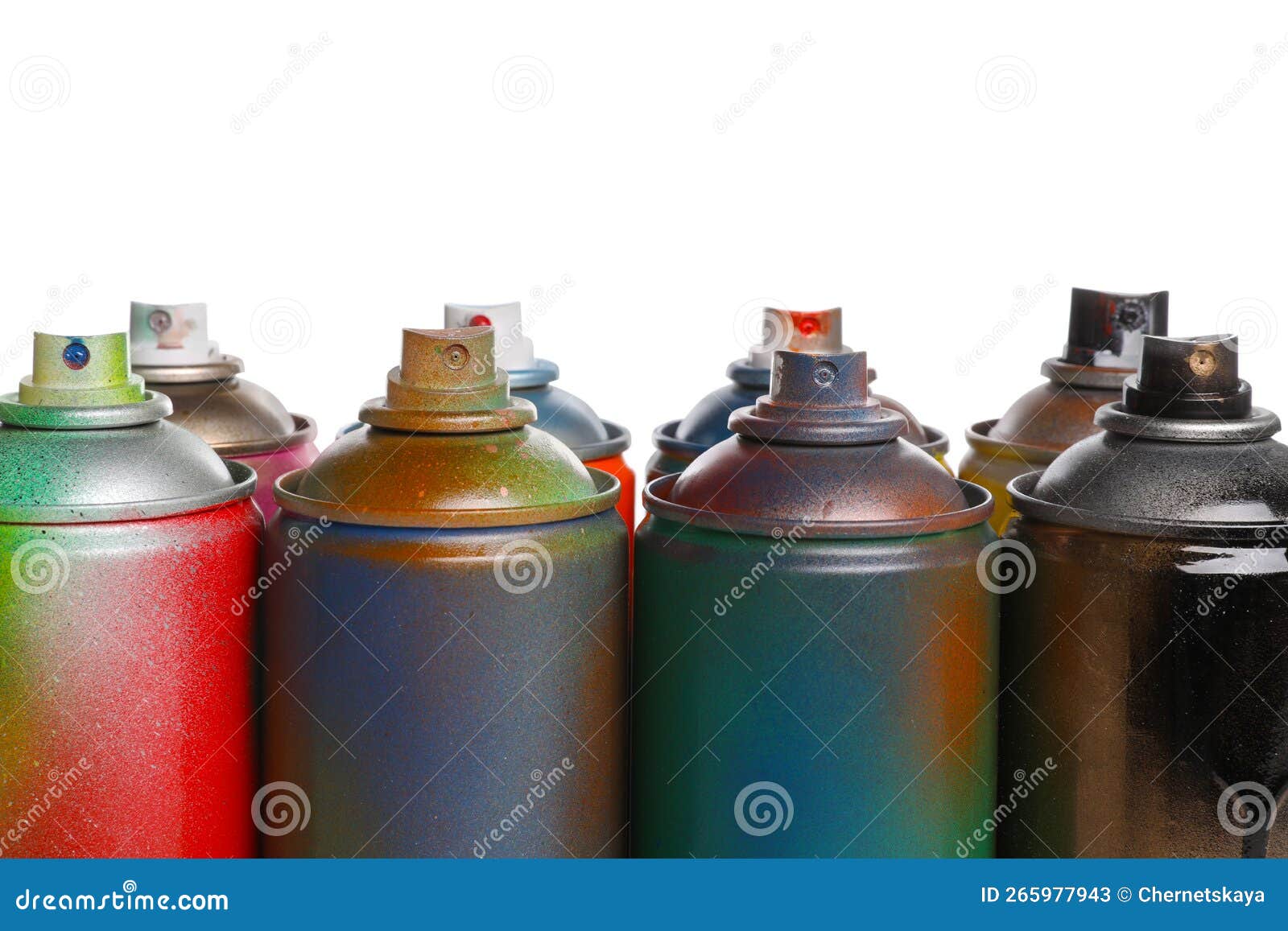 Used Cans of Spray Paints on White Background Stock Image Image of spray, creative 265977943