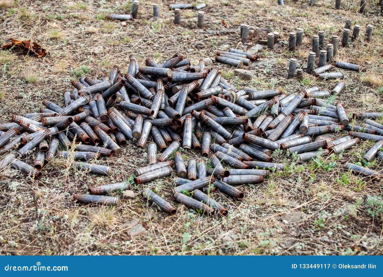 used cartridges for large-caliber weapons, war actions aftermath, ukraine and donbass conflict
