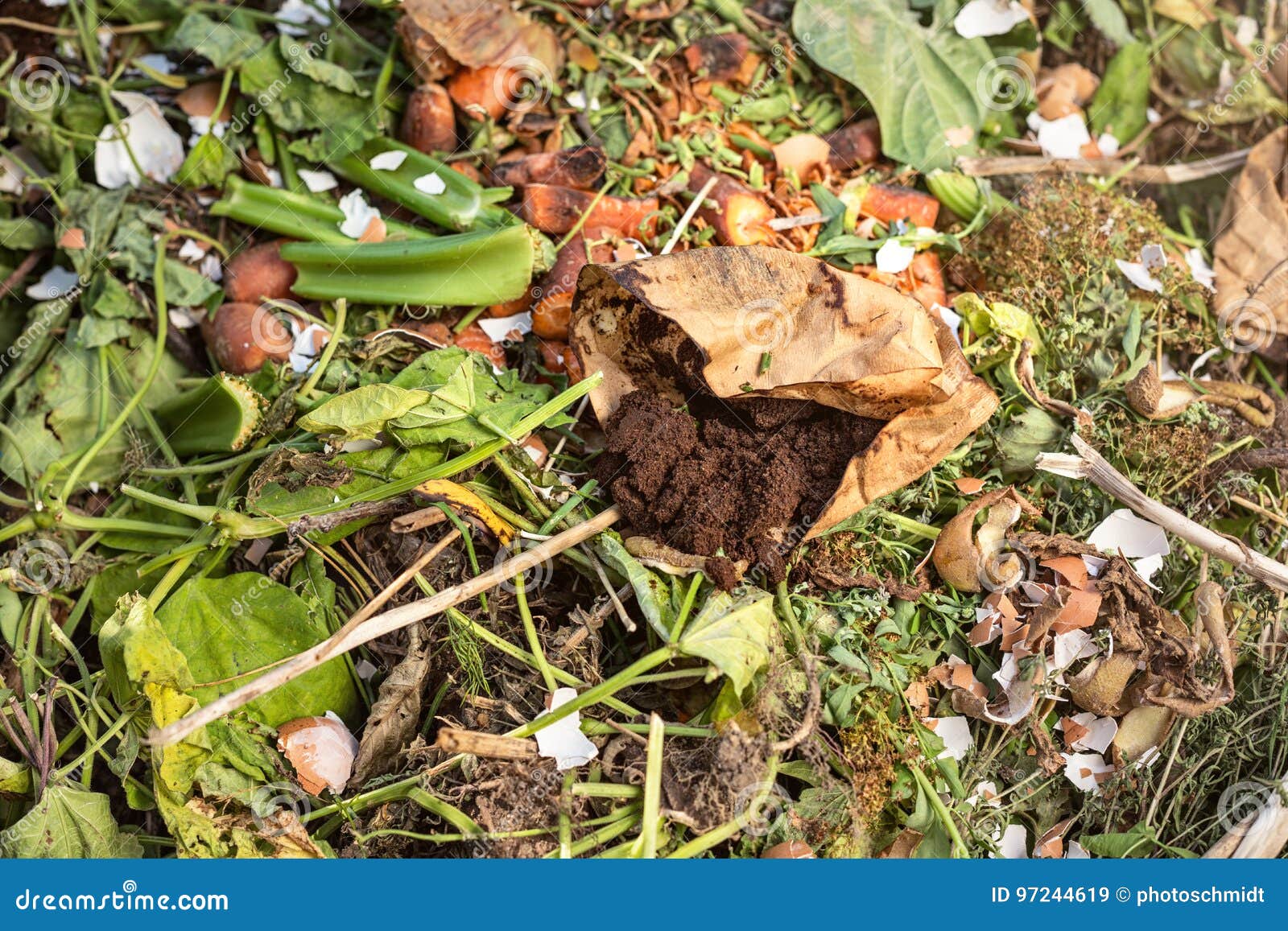 Used Coffee Grounds on a Compost Stock Image Image of organic