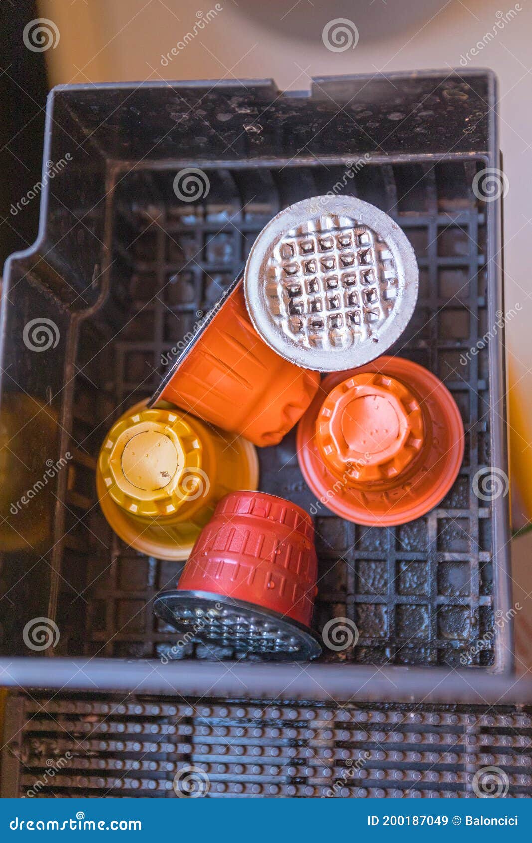 Used Coffee Machine Pods stock image. Image of capsule 200187049