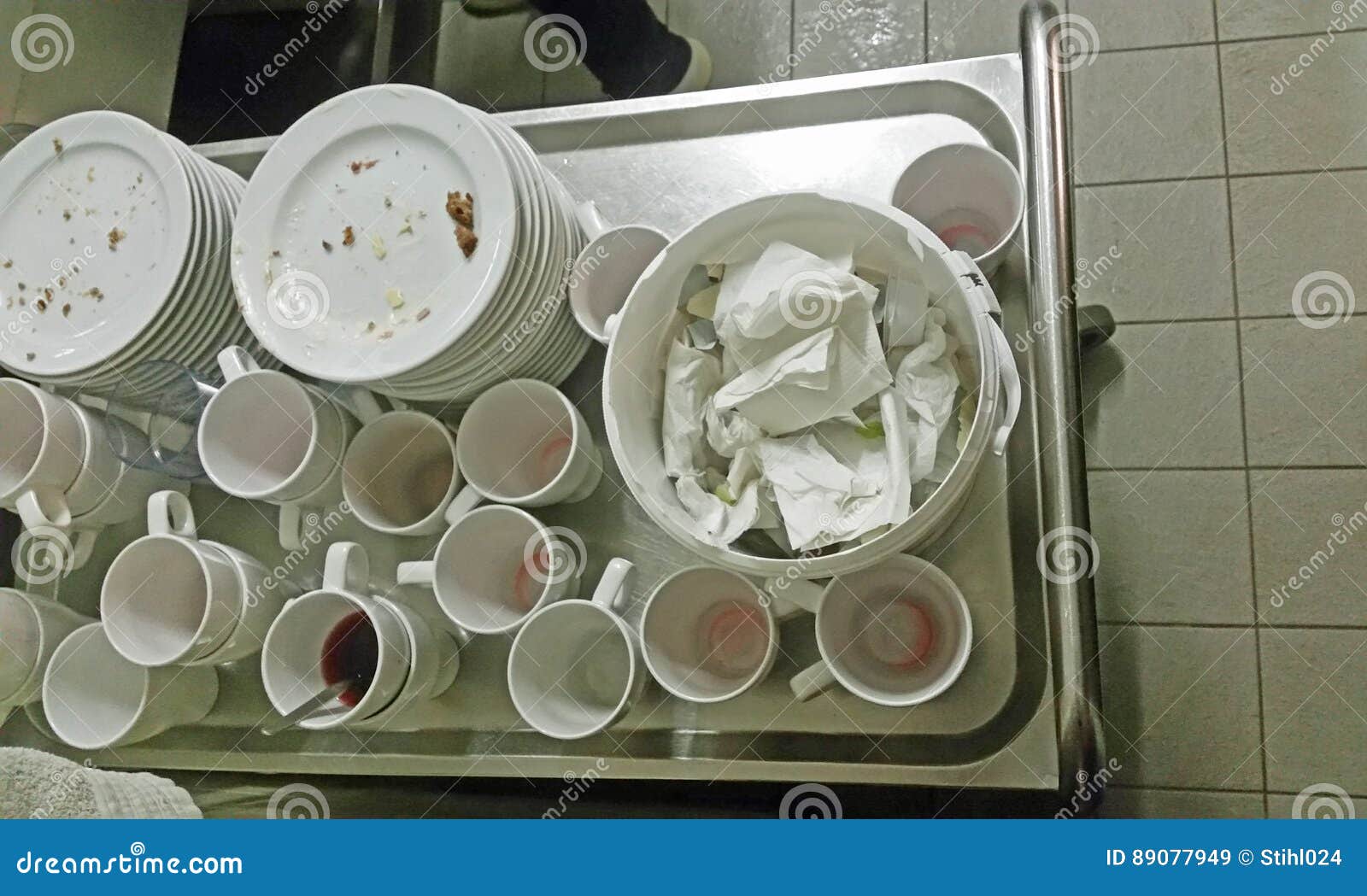 Used Dishes on Serving Trolley Stock Image Image of serving, dirty