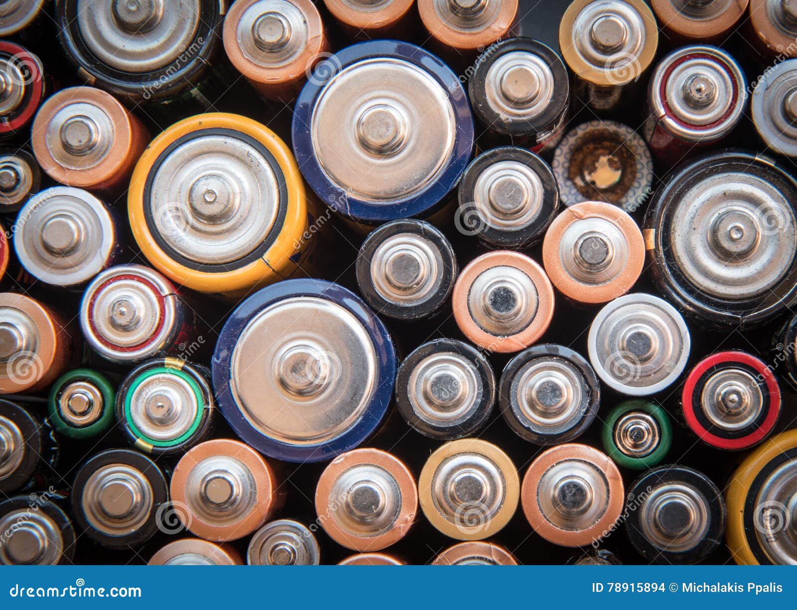 Used Disposable Batteries for Recycling Stock Photo Image of rubbish
