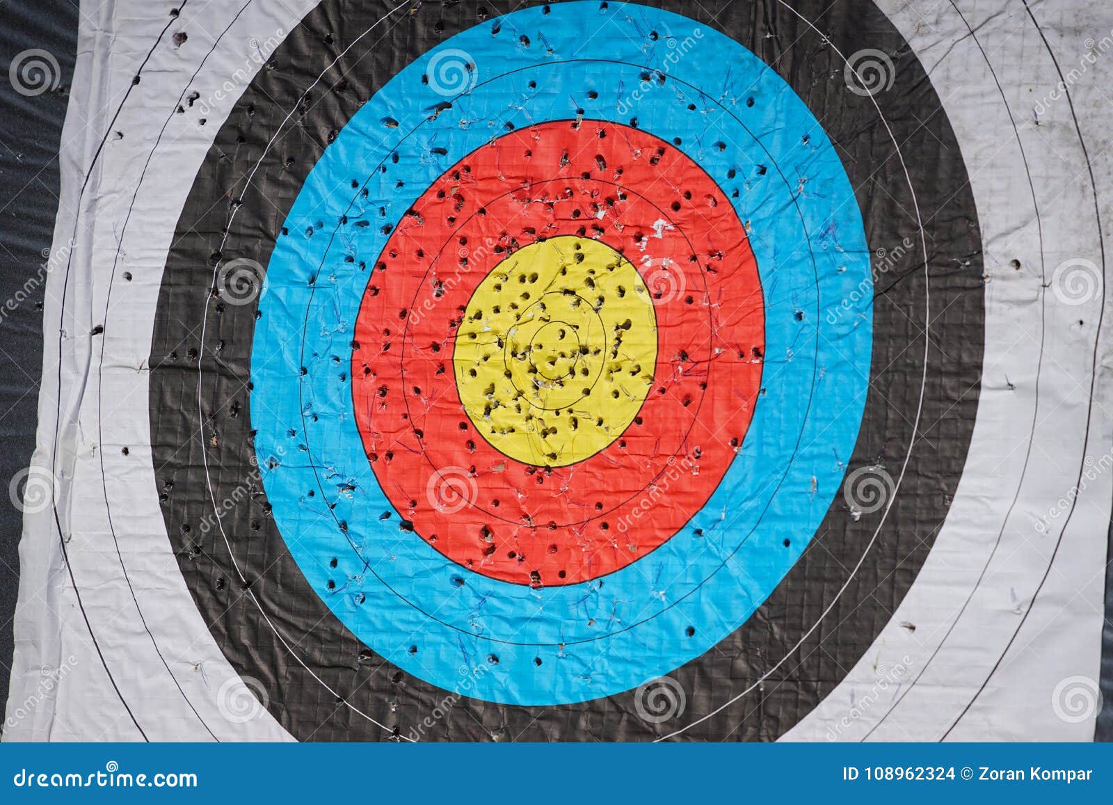 Used and Drilled Archery Target Stock Photo Image of goal, range