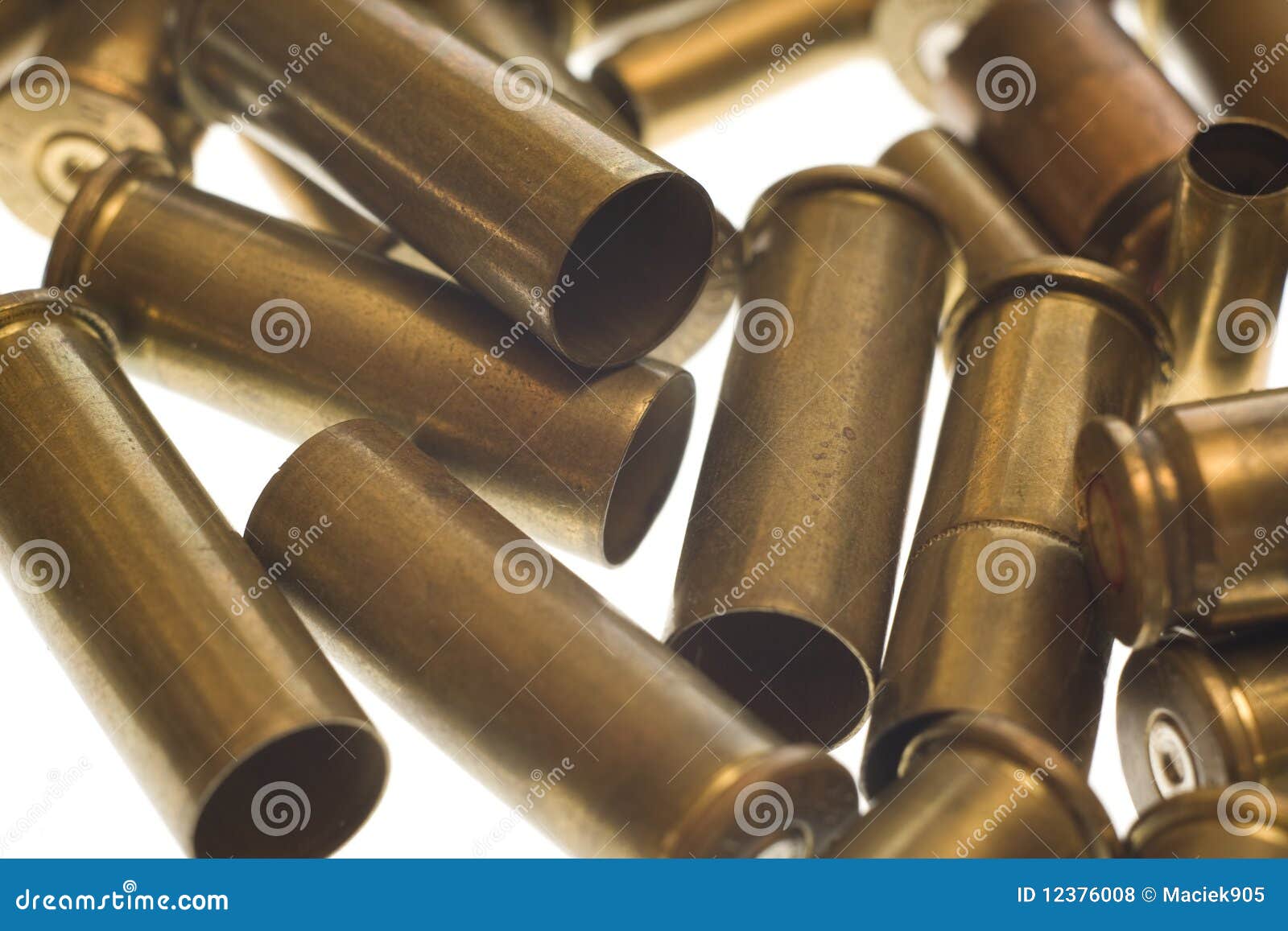 Empty spent ammunition casings in the box 31027566 Stock Photo at