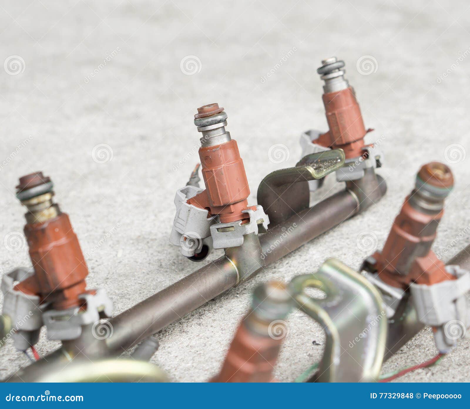 Used fuel injectors stock photo. Image of power, injection 77329848