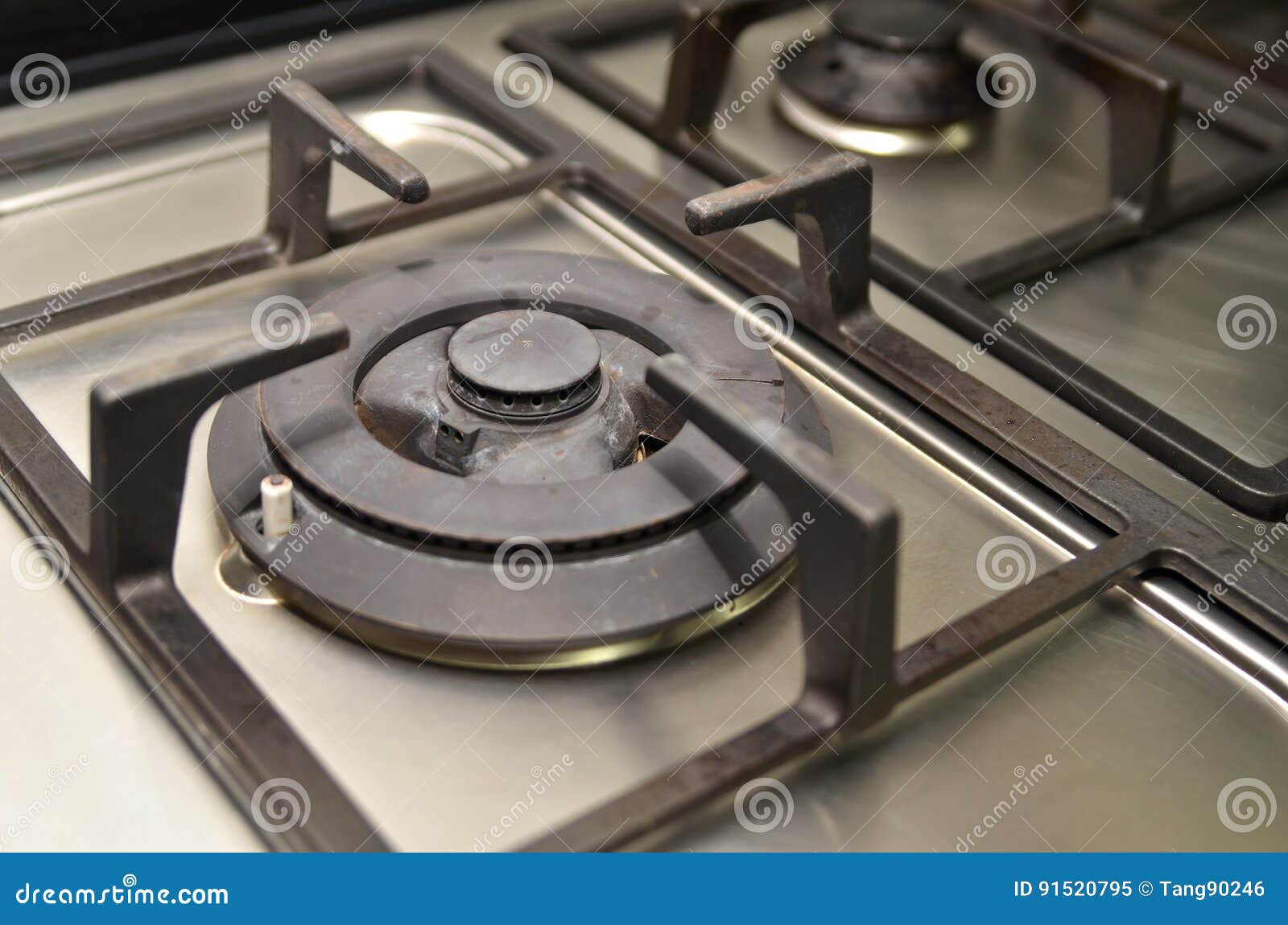 Used gas kitchen stove stock image. Image of black, cook 91520795