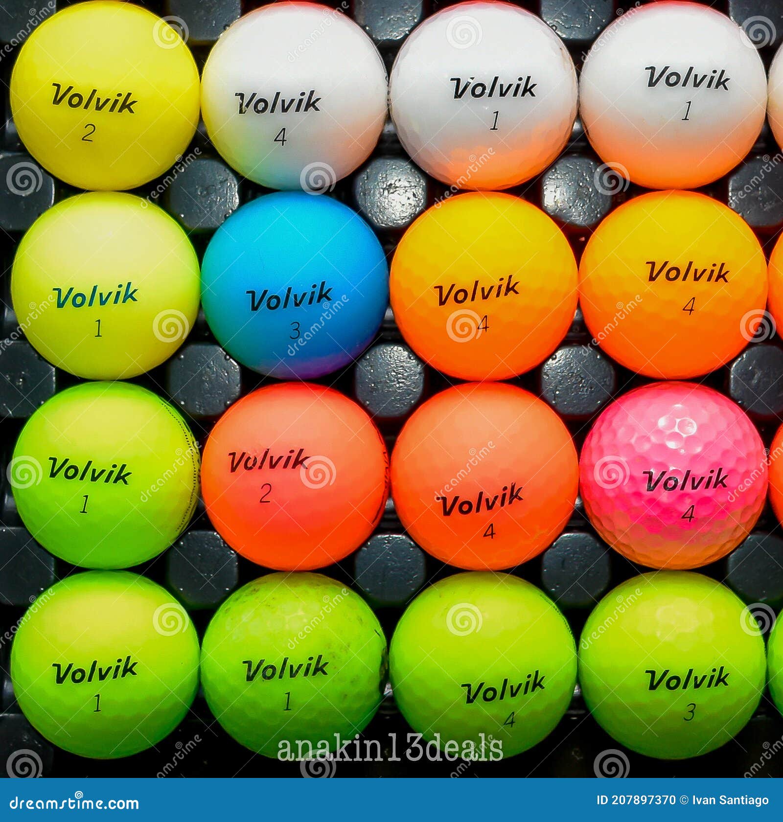 Used Golf Balls Volvik stock photo. Image of circle 207897370