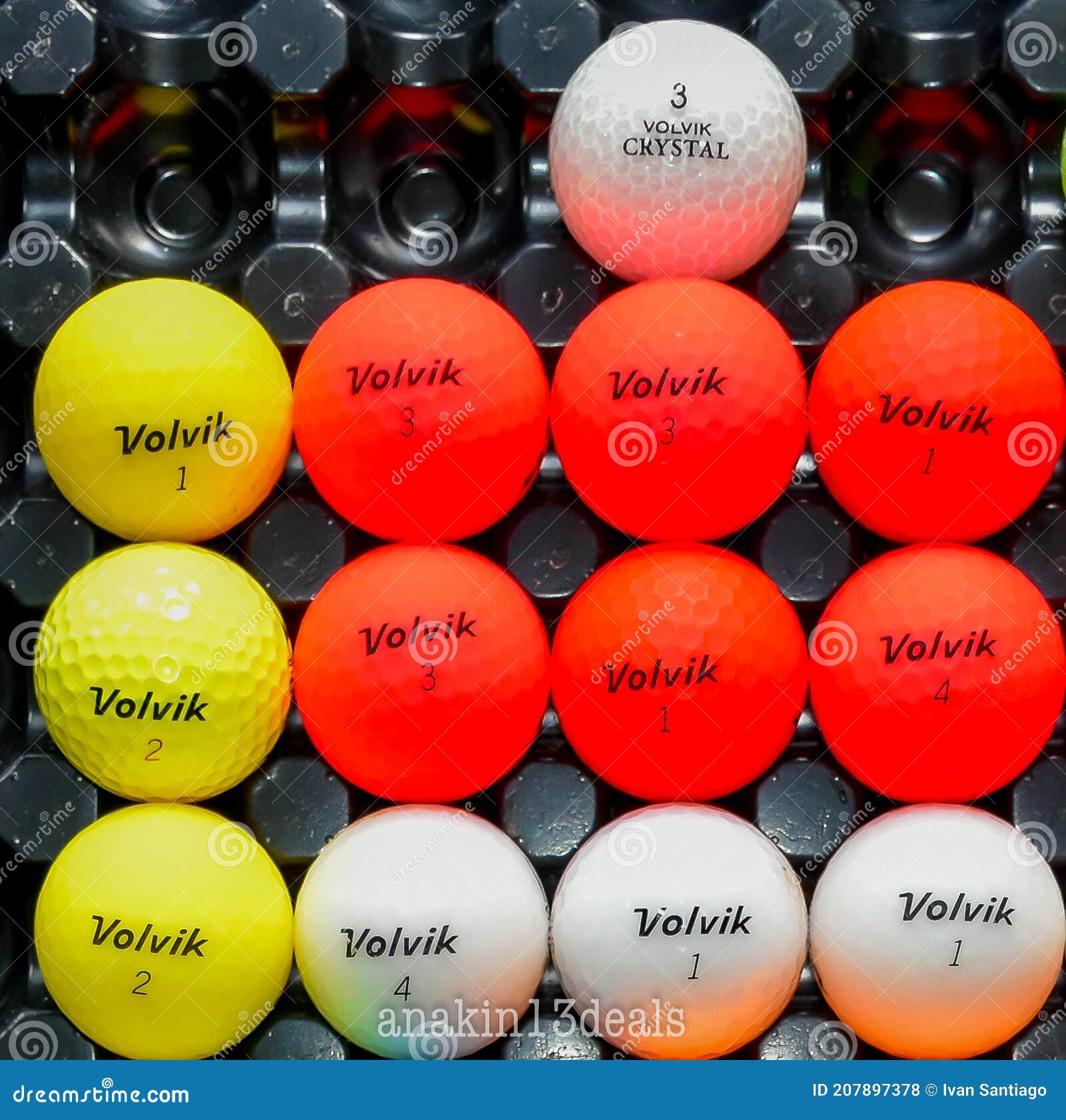 Used Golf Balls Volvik stock photo. Image of ballgame 207897378