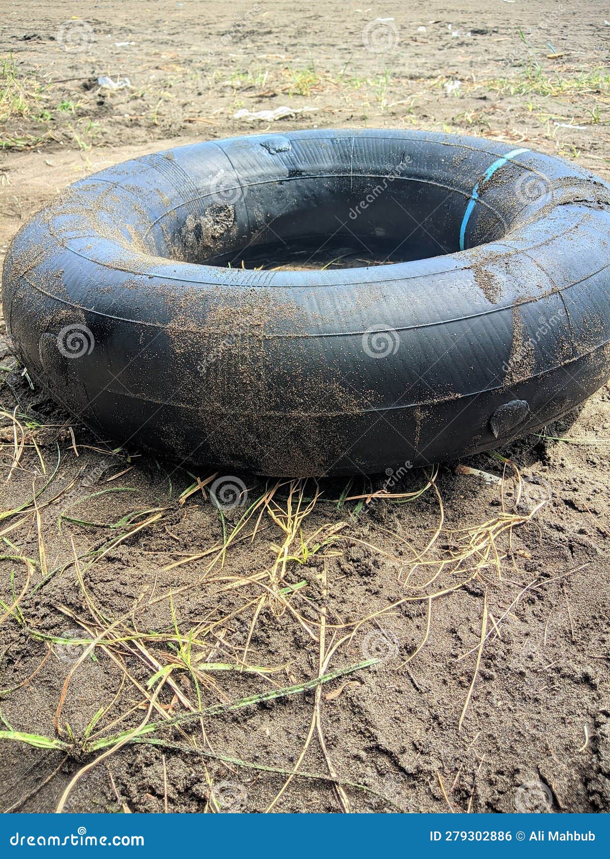 Used Inner Tubes are Used for Swimming in the Sea Stock Photo Image